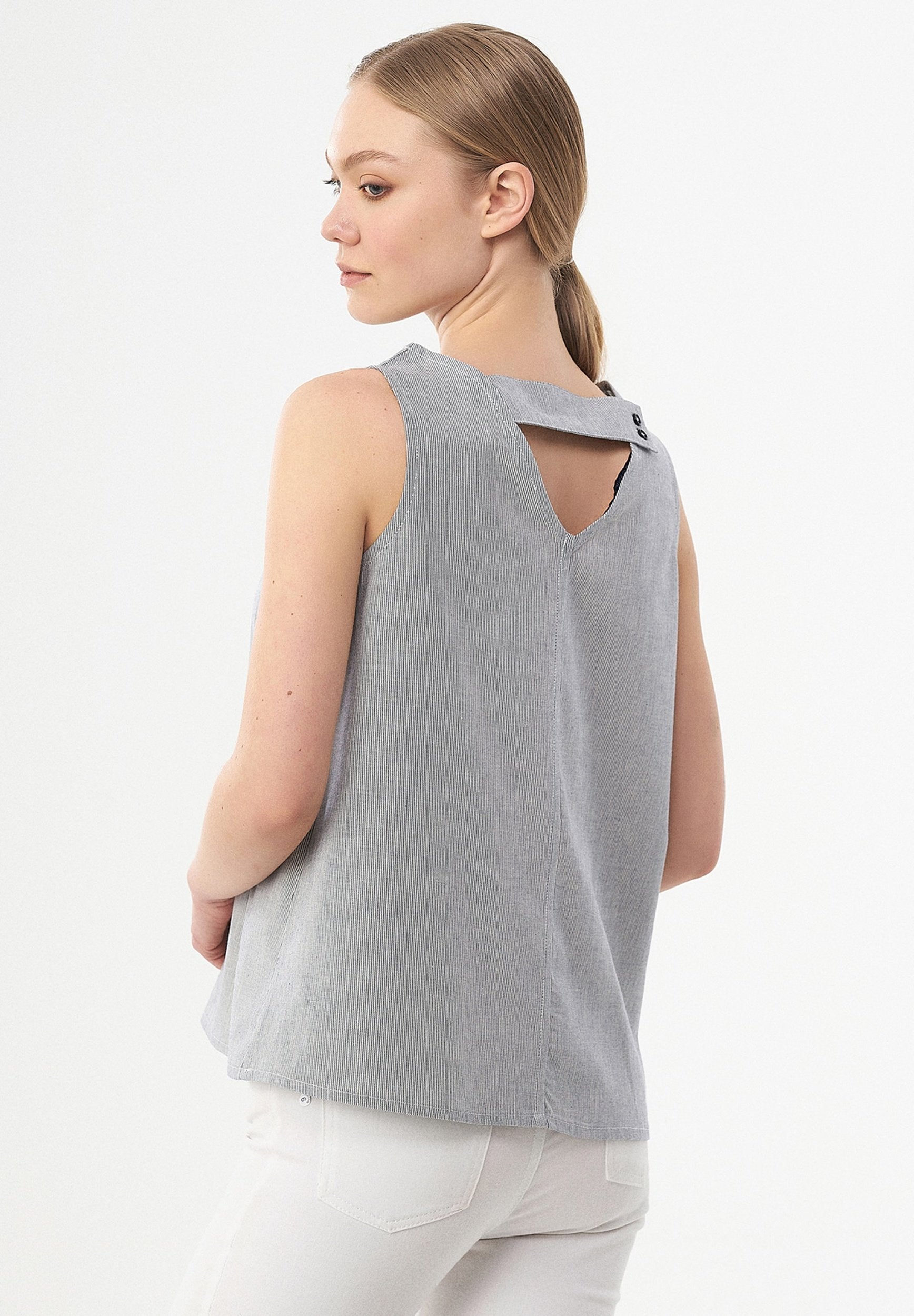 Ärmellose Bluse aus Bio-Baumwolle