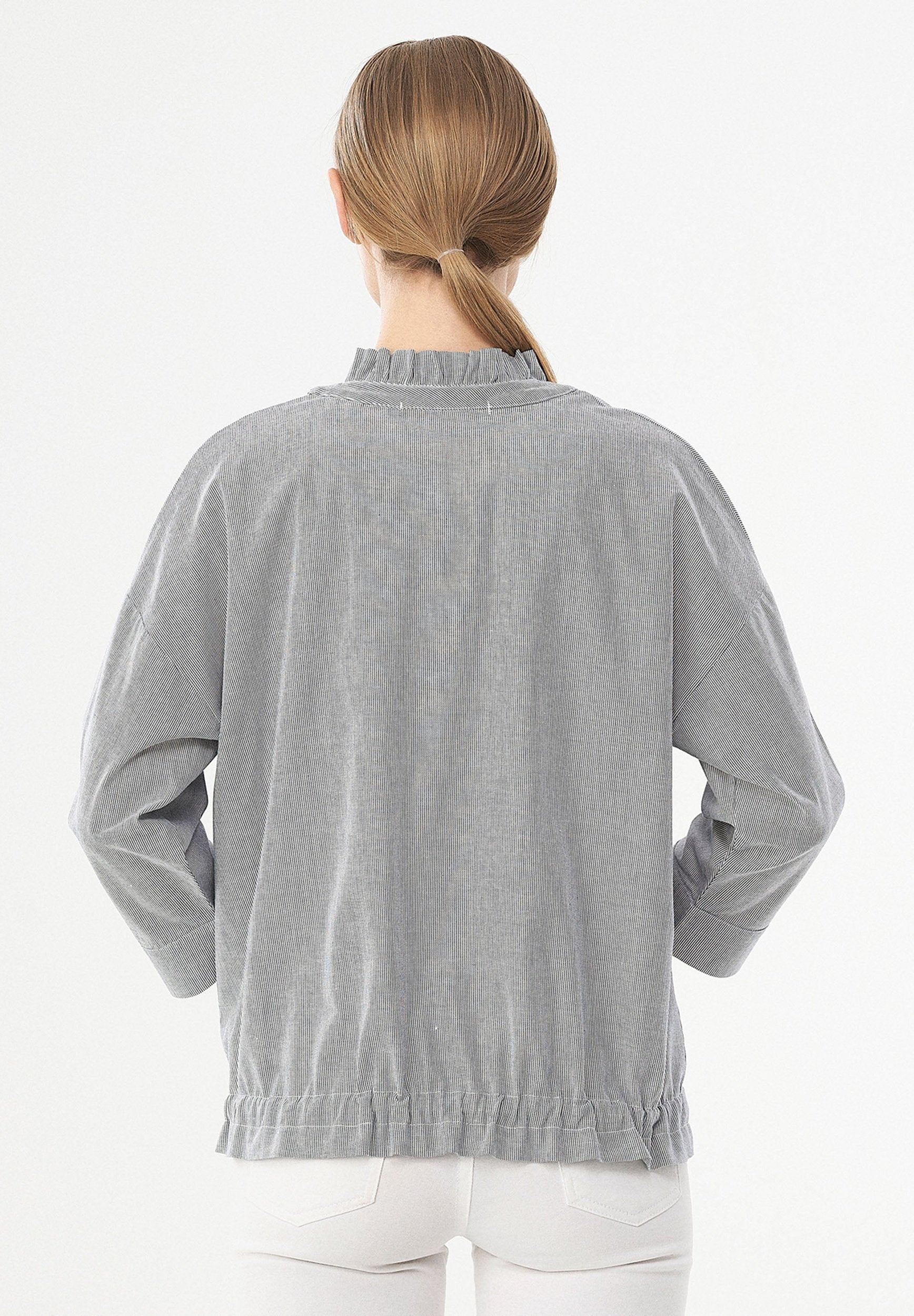 Jacke aus Bio-Baumwolle mit Streifenmuster