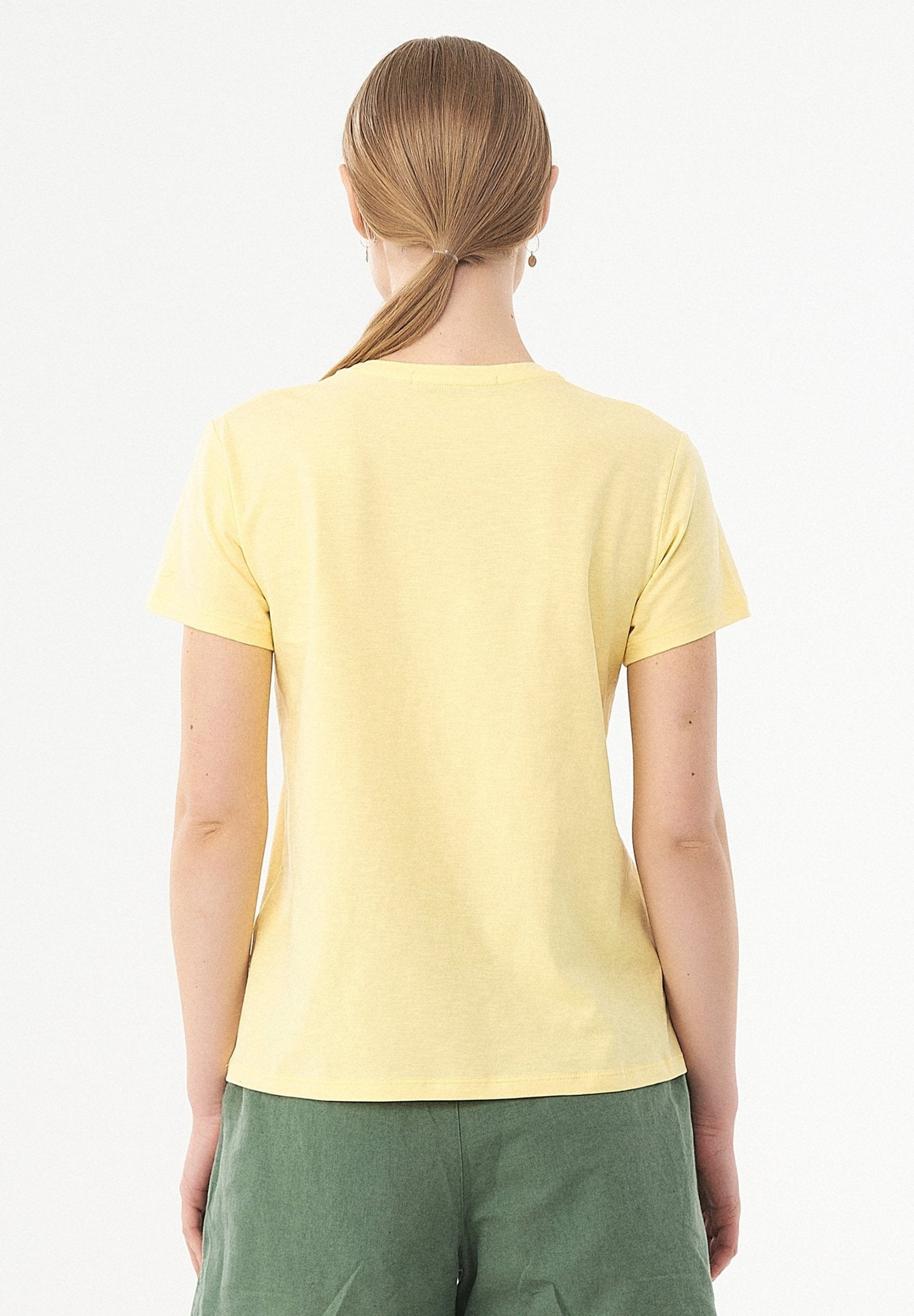 Basic T-Shirt aus Bio-Baumwolle mit V-Ausschnitt