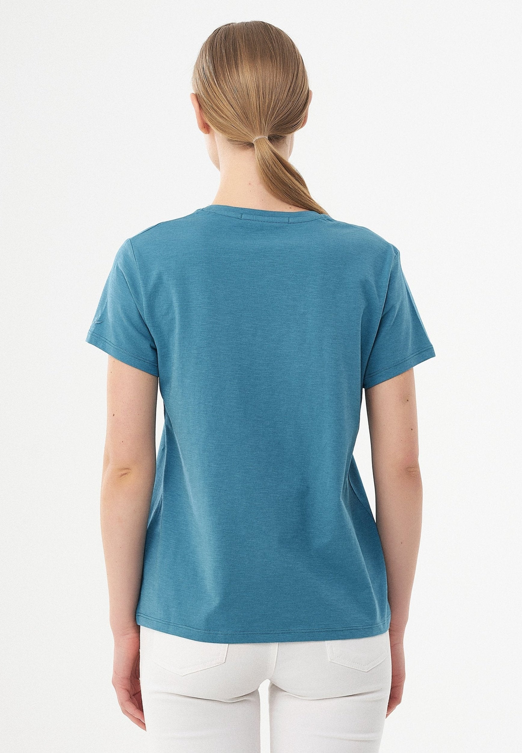 Basic T-Shirt aus Bio-Baumwolle mit V-Ausschnitt