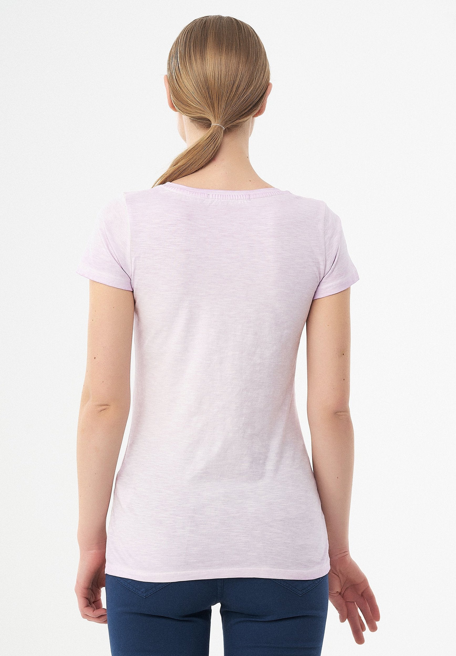 Garment Dyed T-Shirt aus Bio-Baumwolle mit Libellen-Print