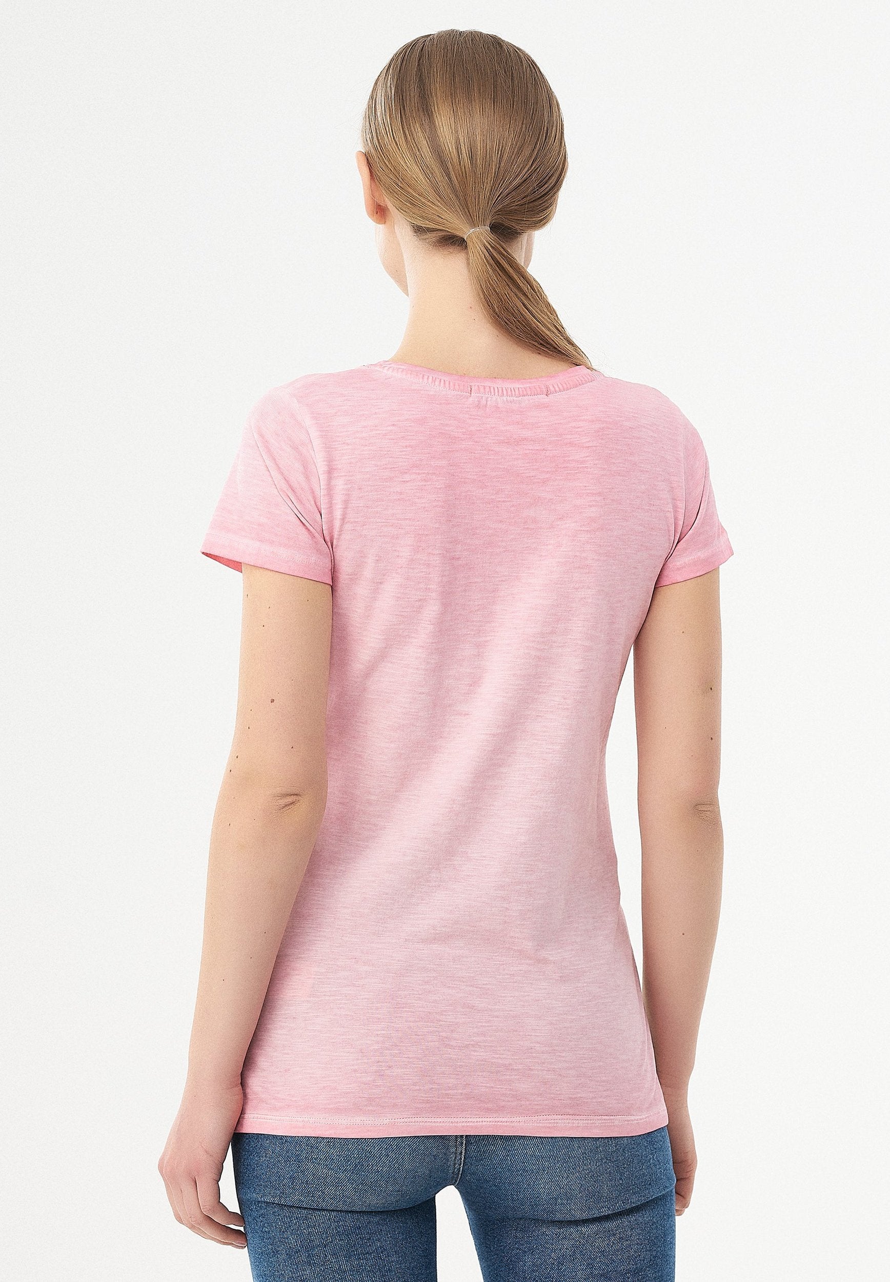 Garment Dyed T-Shirt aus Bio-Baumwolle mit Blumen-Print