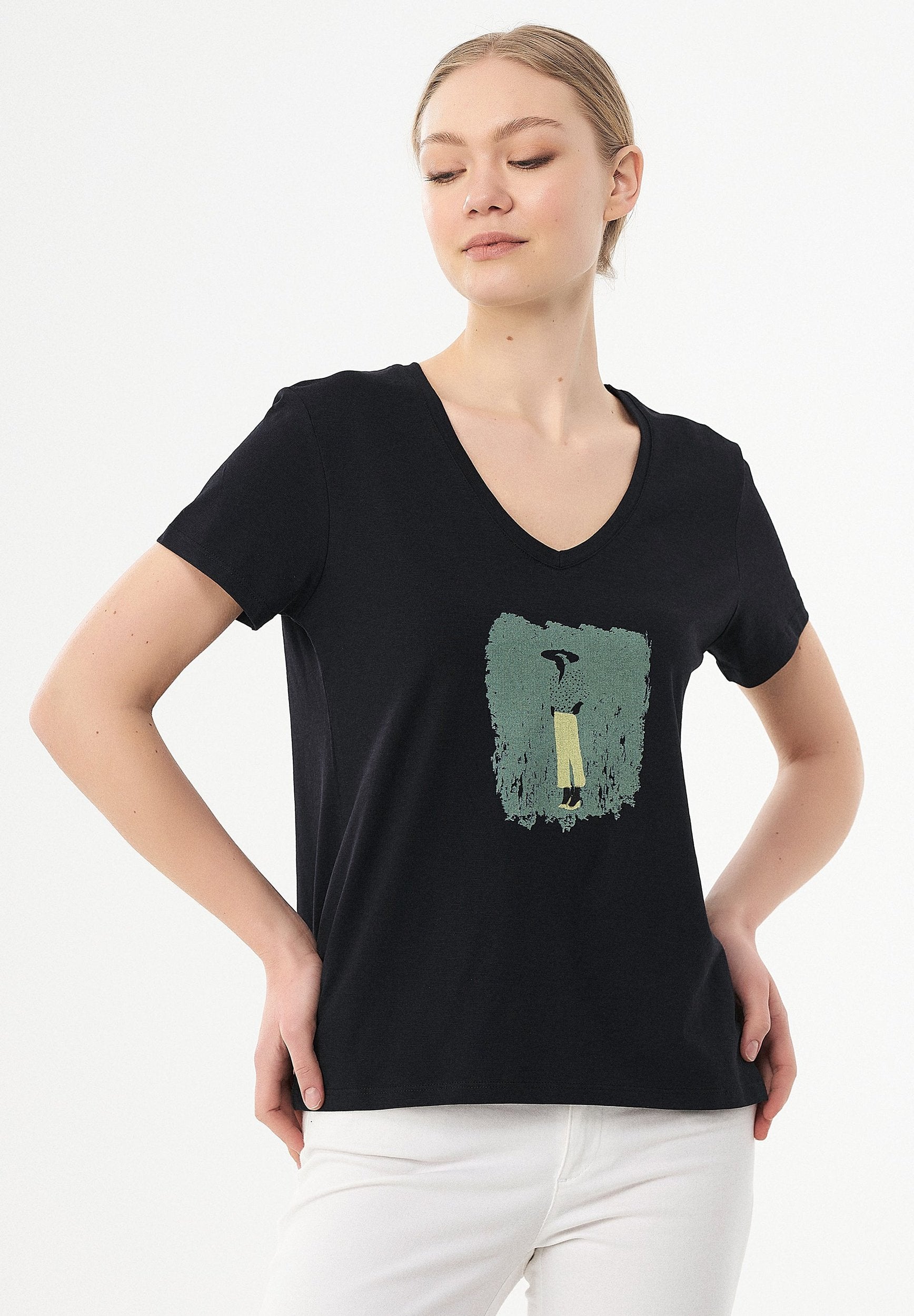 T-Shirt aus Bio-Baumwolle mit Print