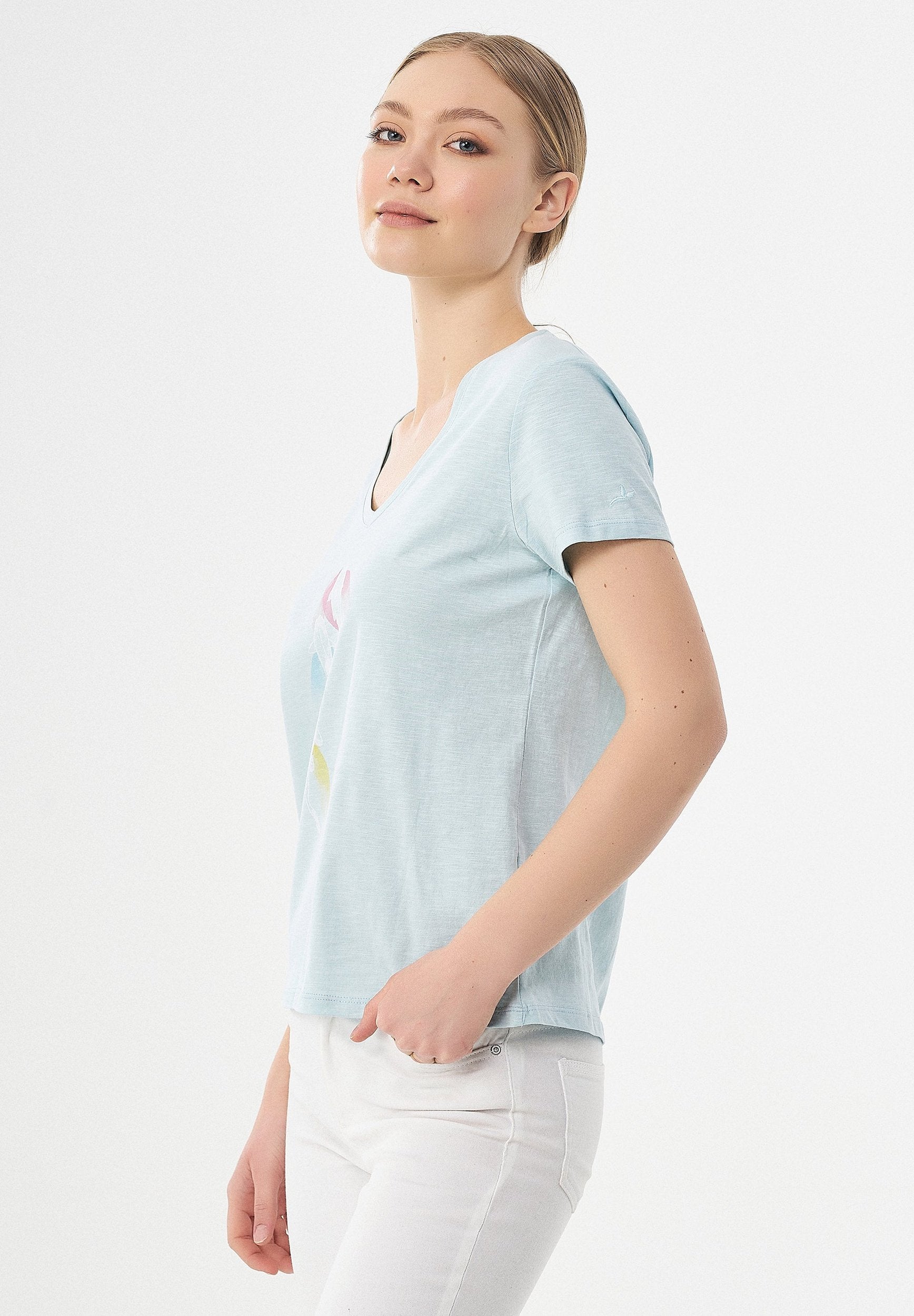 T-Shirt aus Bio-Baumwolle mit Fisch-Print