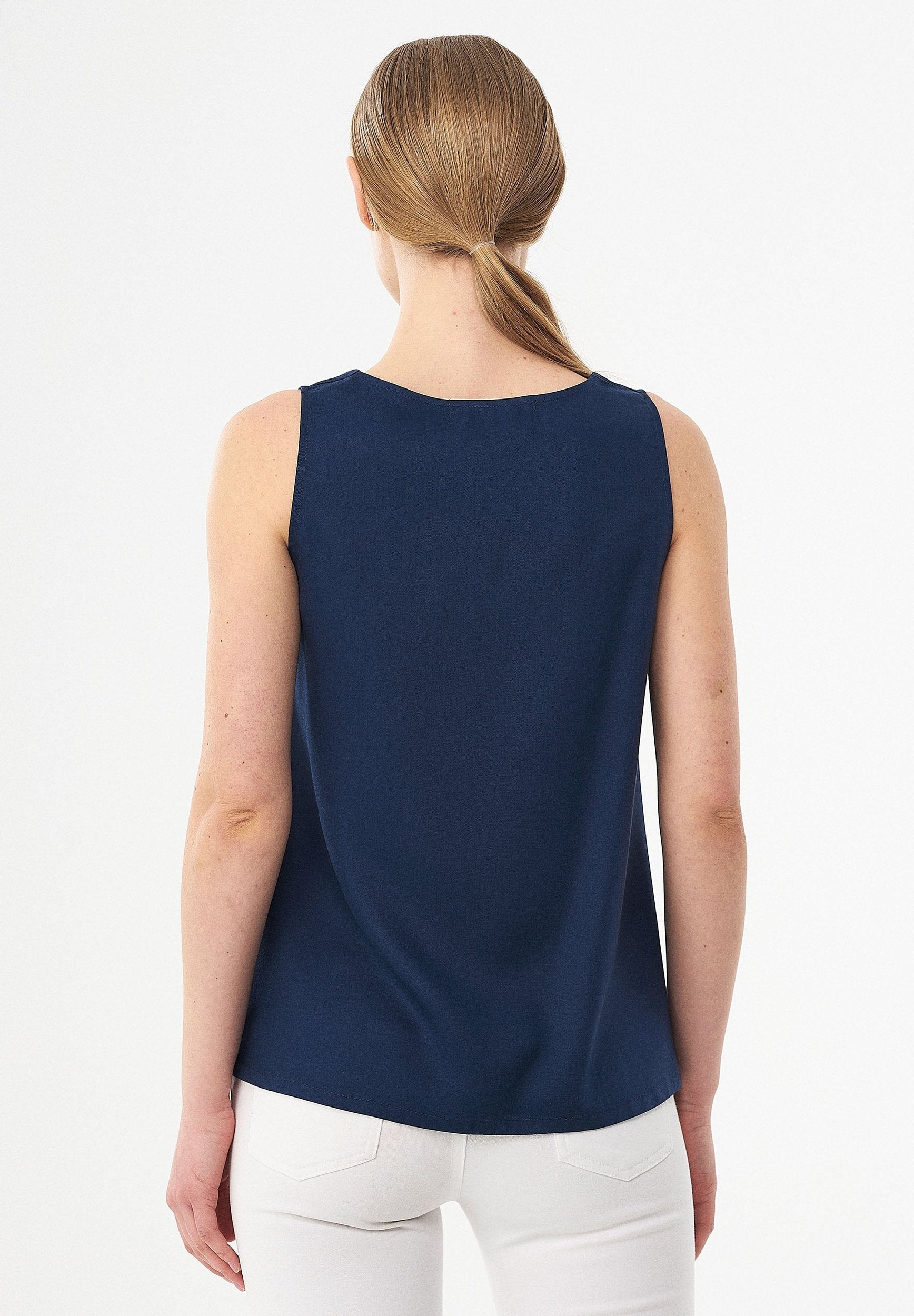 Ärmellose Bluse aus TENCEL™ Lyocell