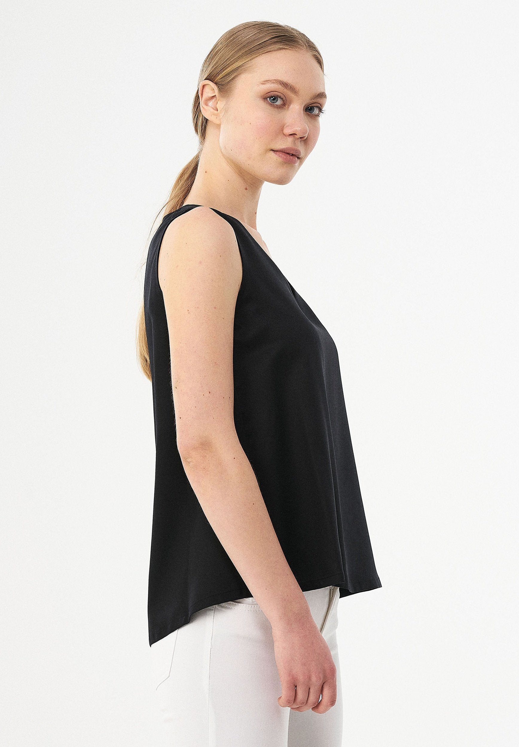 Ärmellose Bluse aus TENCEL™ Lyocell