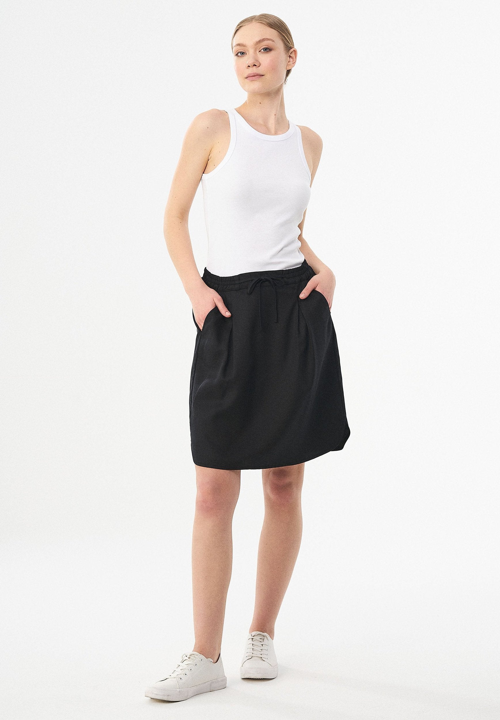 Rock aus TENCEL™ Lyocell mit Kordelzug