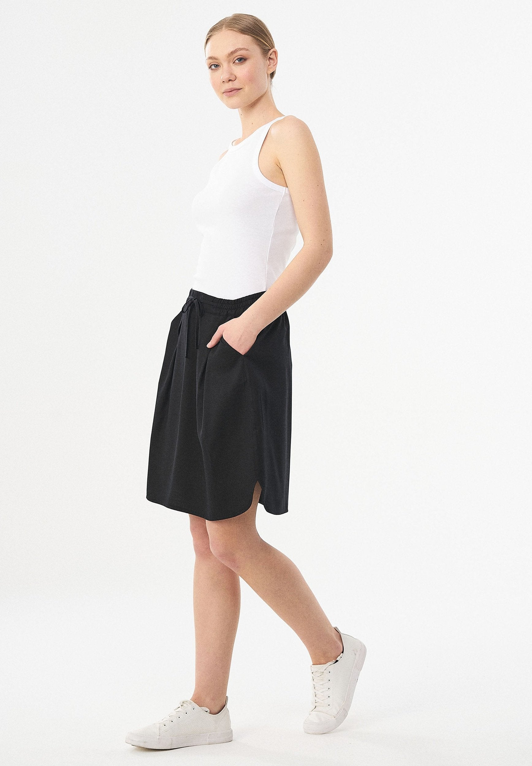 Rock aus TENCEL™ Lyocell mit Kordelzug
