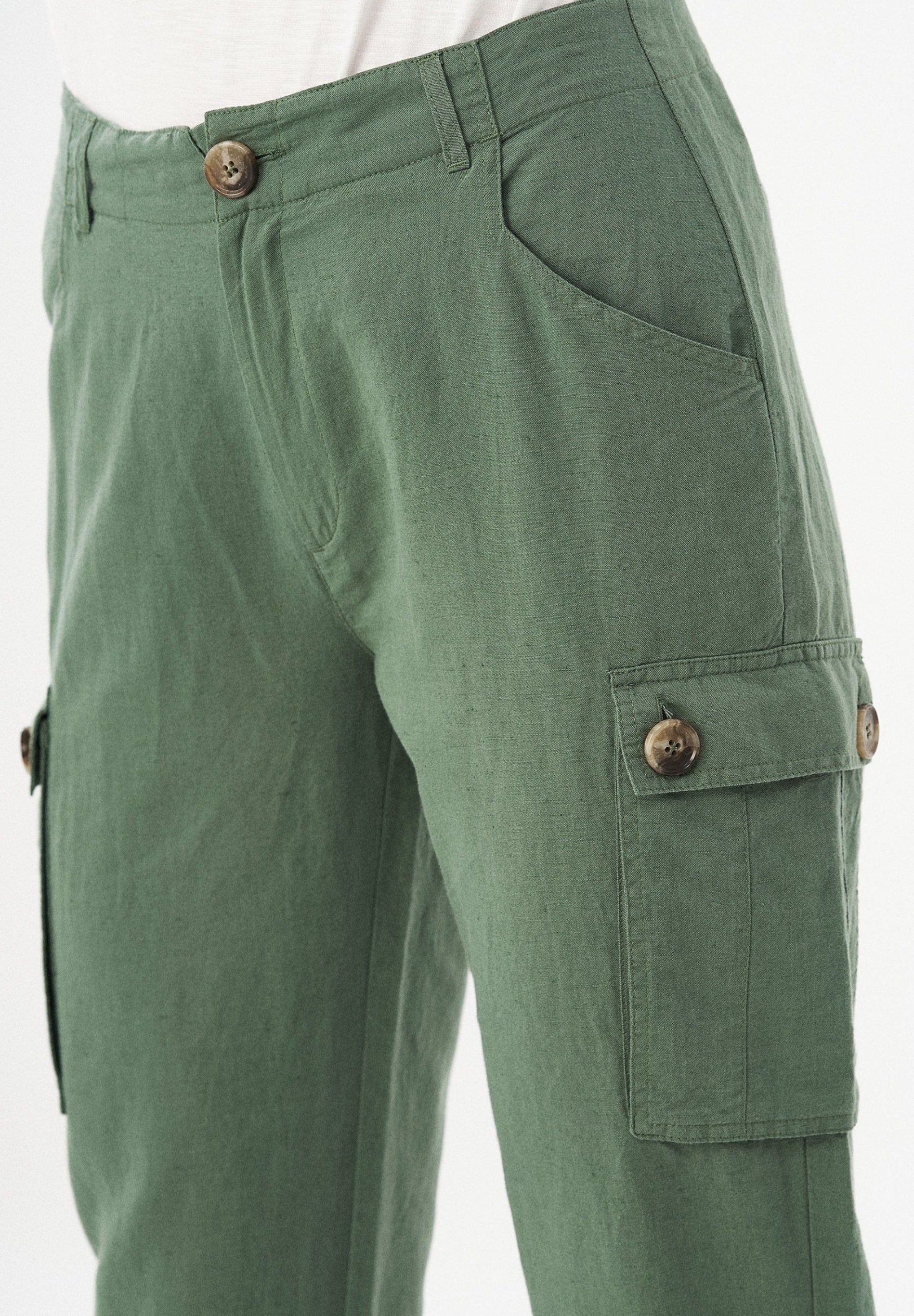 Cargohose aus Leinengemisch