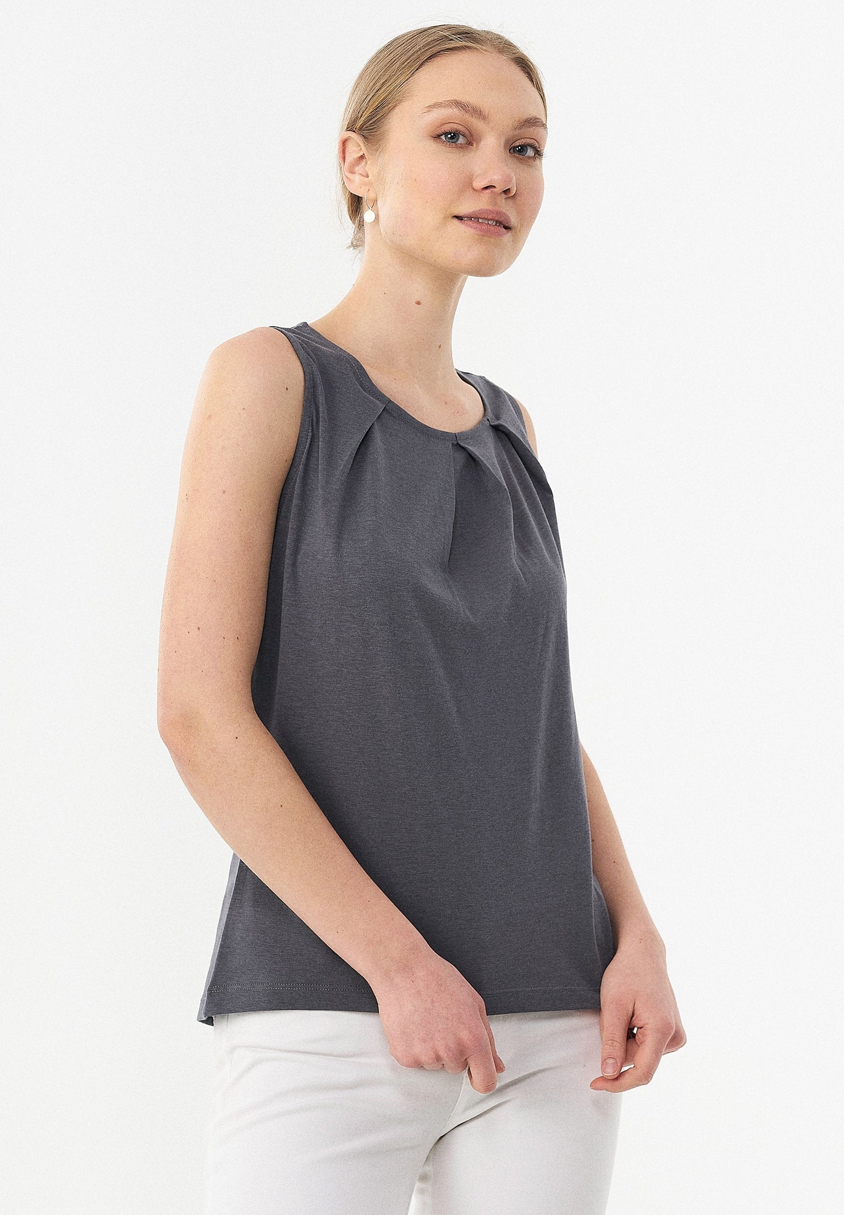 Top aus TENCEL™ Lyocell und Bio-Baumwolle
