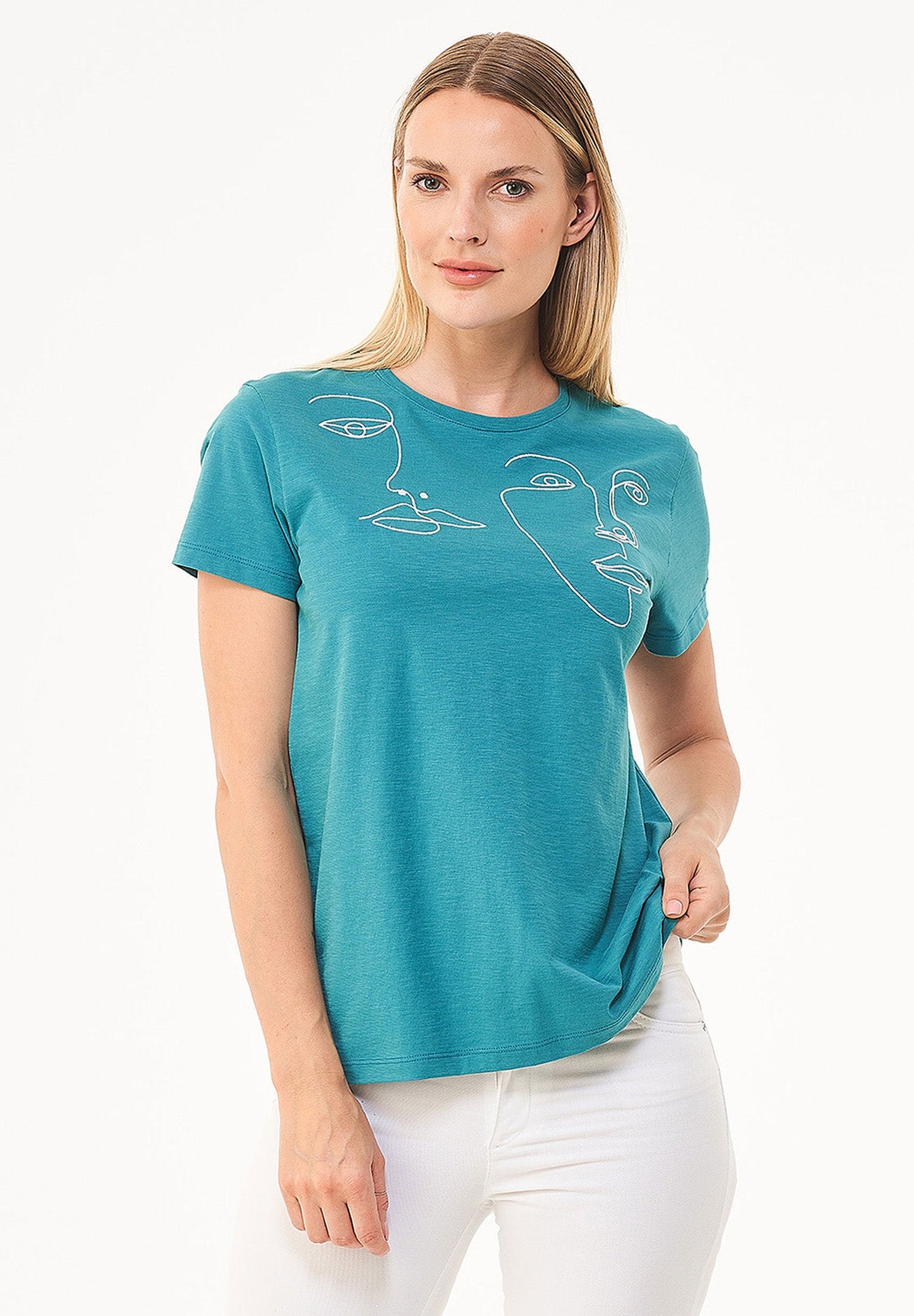 T-Shirt aus Bio-Baumwolle mit Stickerei