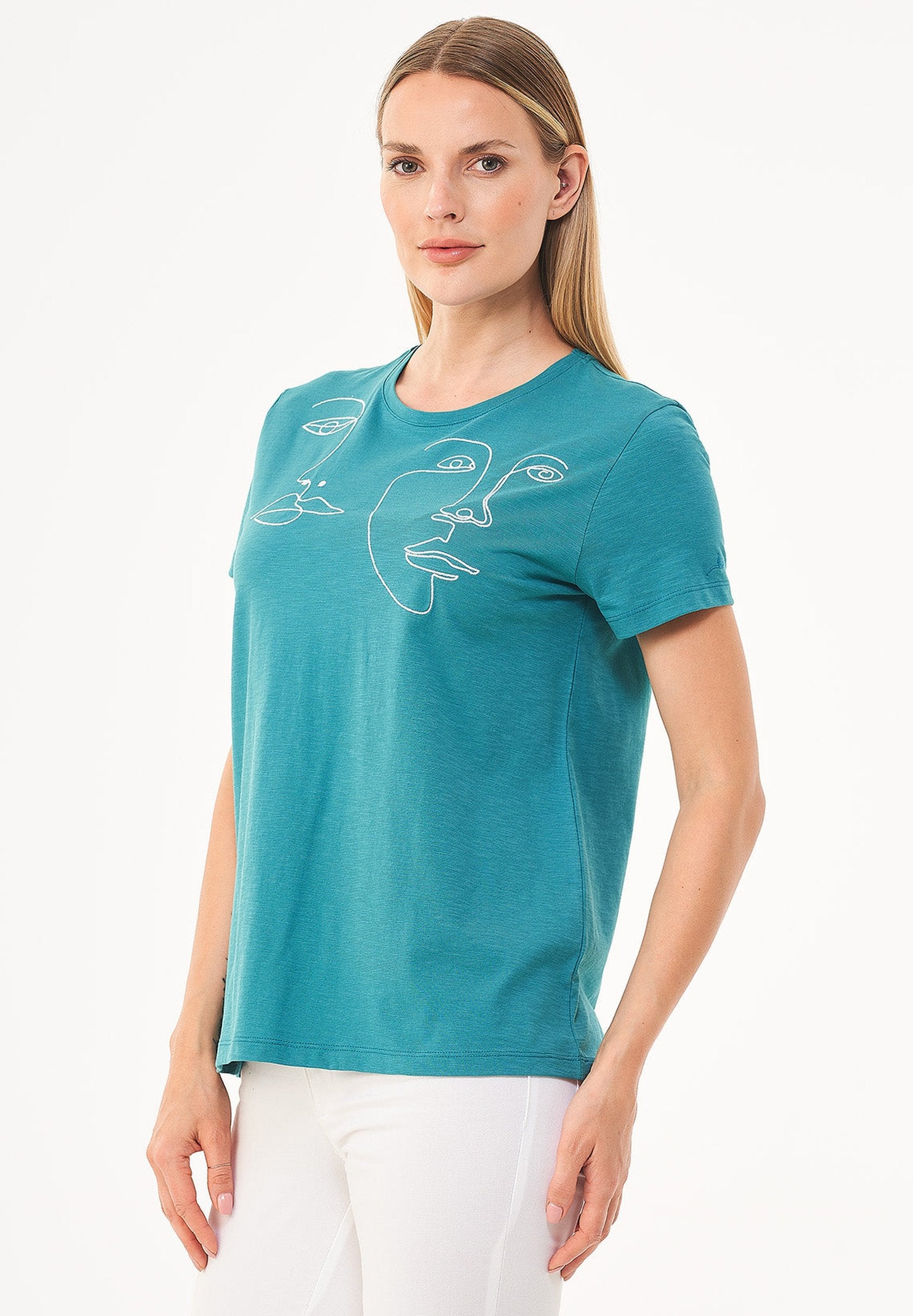 T-Shirt aus Bio-Baumwolle mit Stickerei