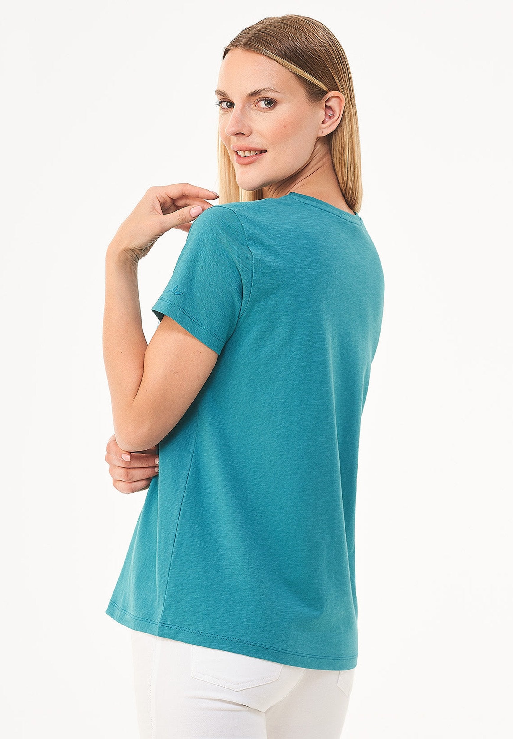 T-Shirt aus Bio-Baumwolle mit Stickerei