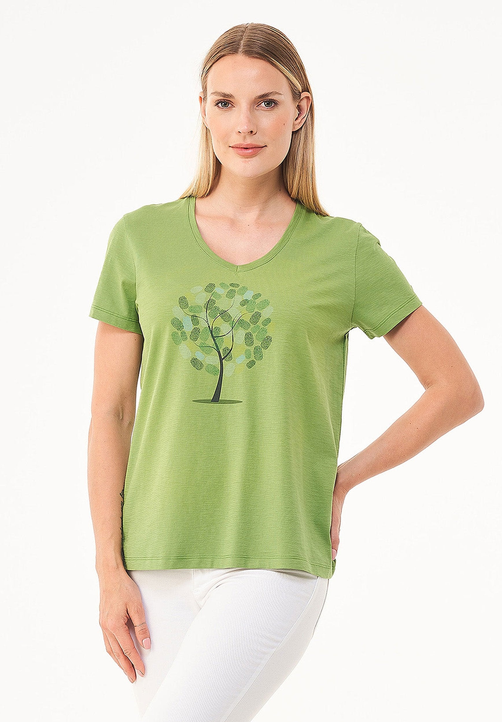 T-Shirt aus Bio-Baumwolle mit Baum-Print