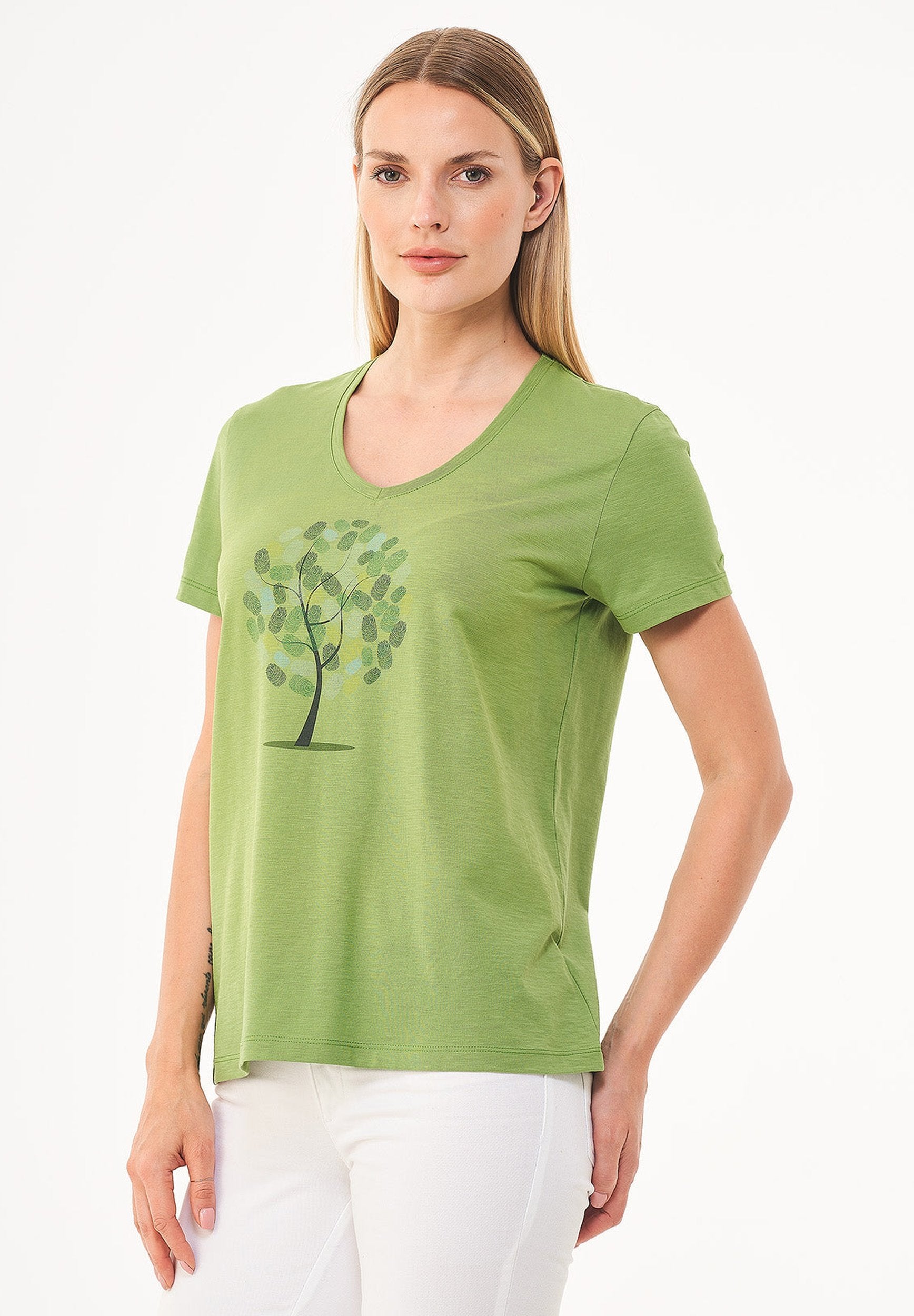 T-Shirt aus Bio-Baumwolle mit Baum-Print