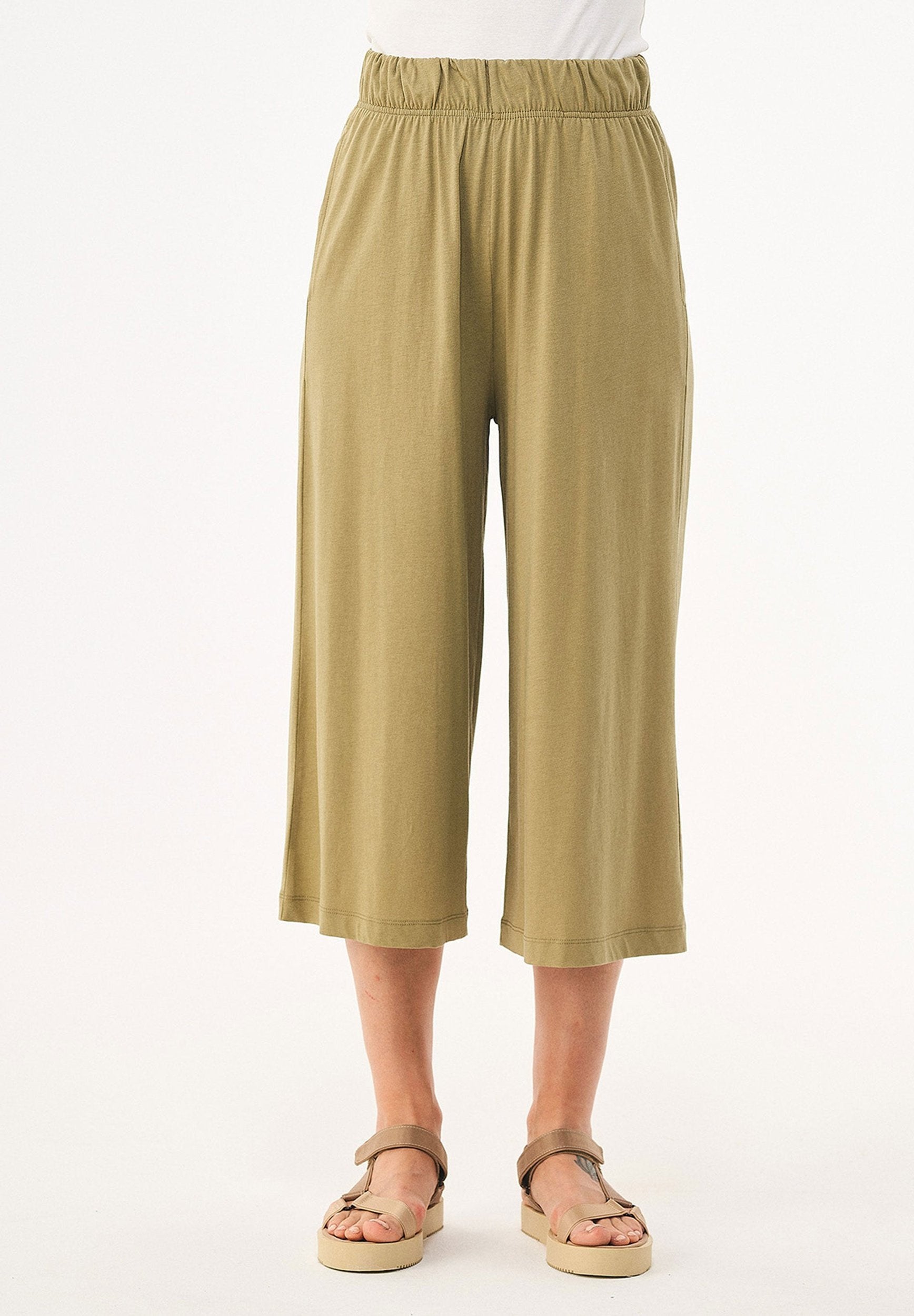 Jerseyhose aus TENCEL™ Lyocell und Bio-Baumwolle in 3/4-Länge