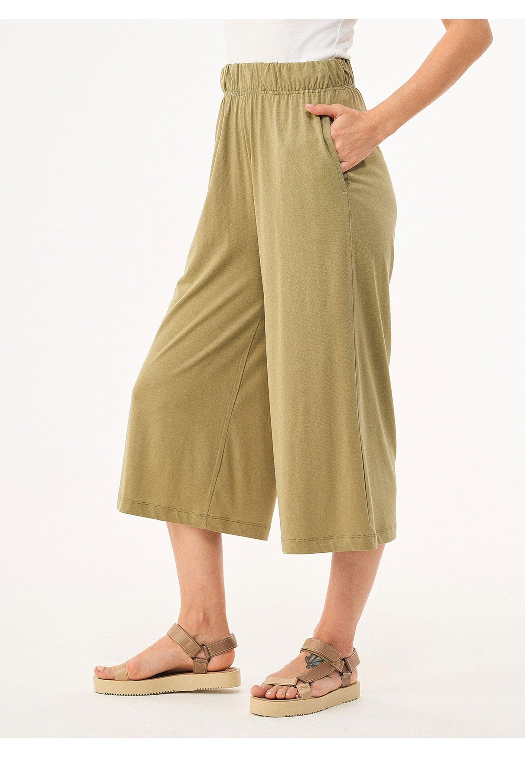 Jerseyhose aus TENCEL™ Lyocell und Bio-Baumwolle in 3/4-Länge