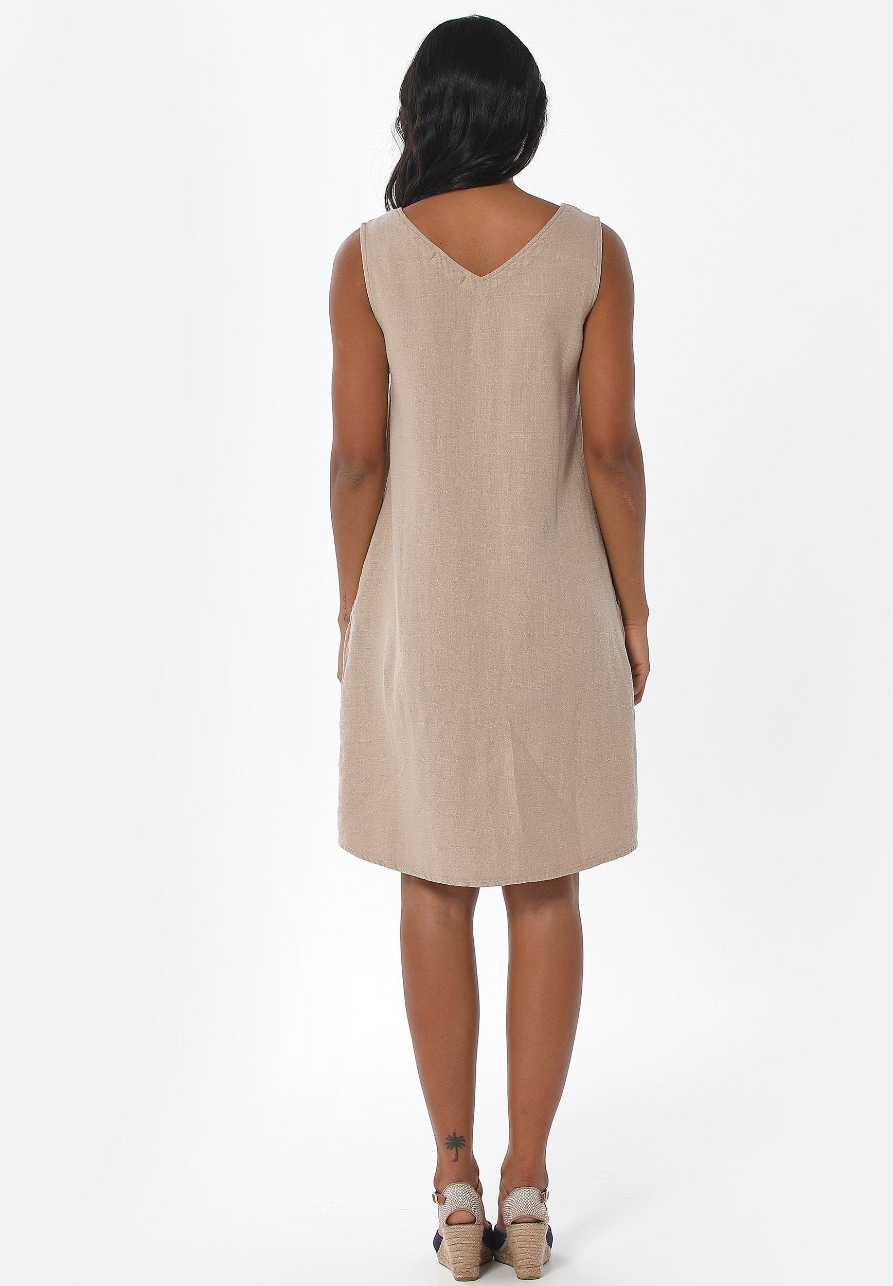 Kleid aus Bio-Baumwolle und Leinen