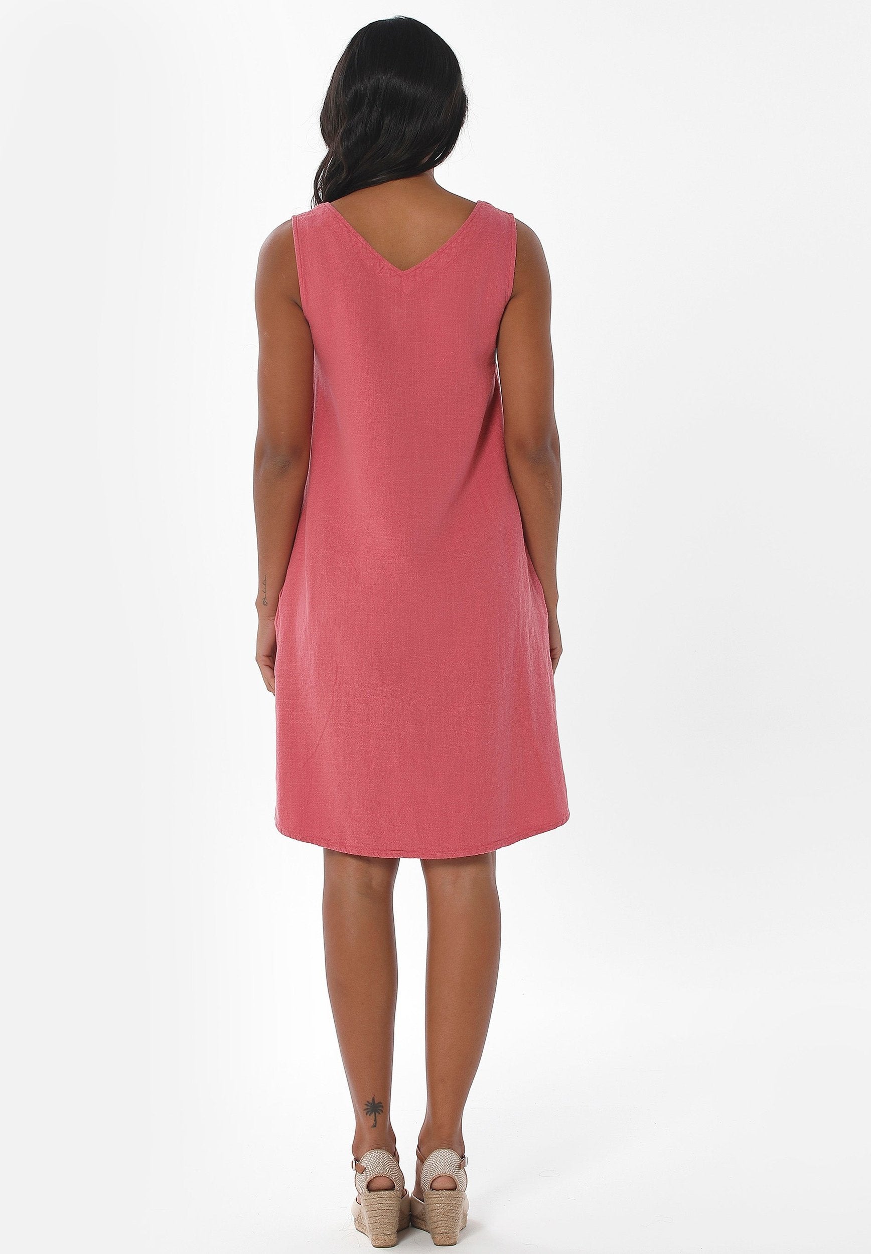 Kleid aus Bio-Baumwolle und Leinen
