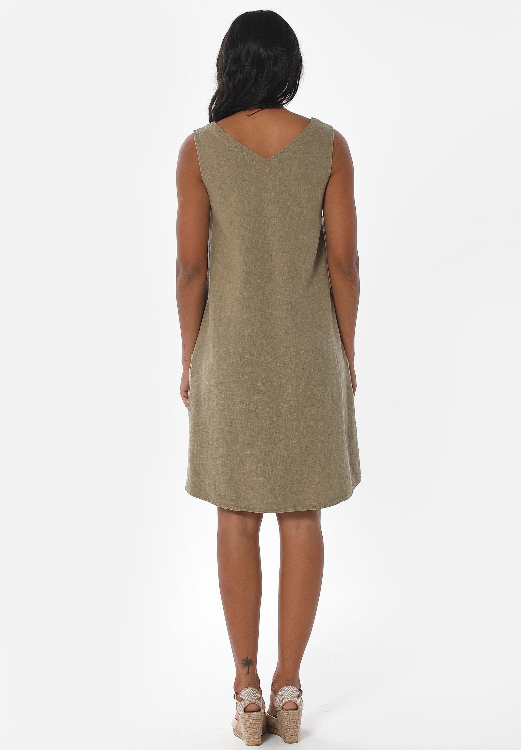 Kleid aus Bio-Baumwolle und Leinen