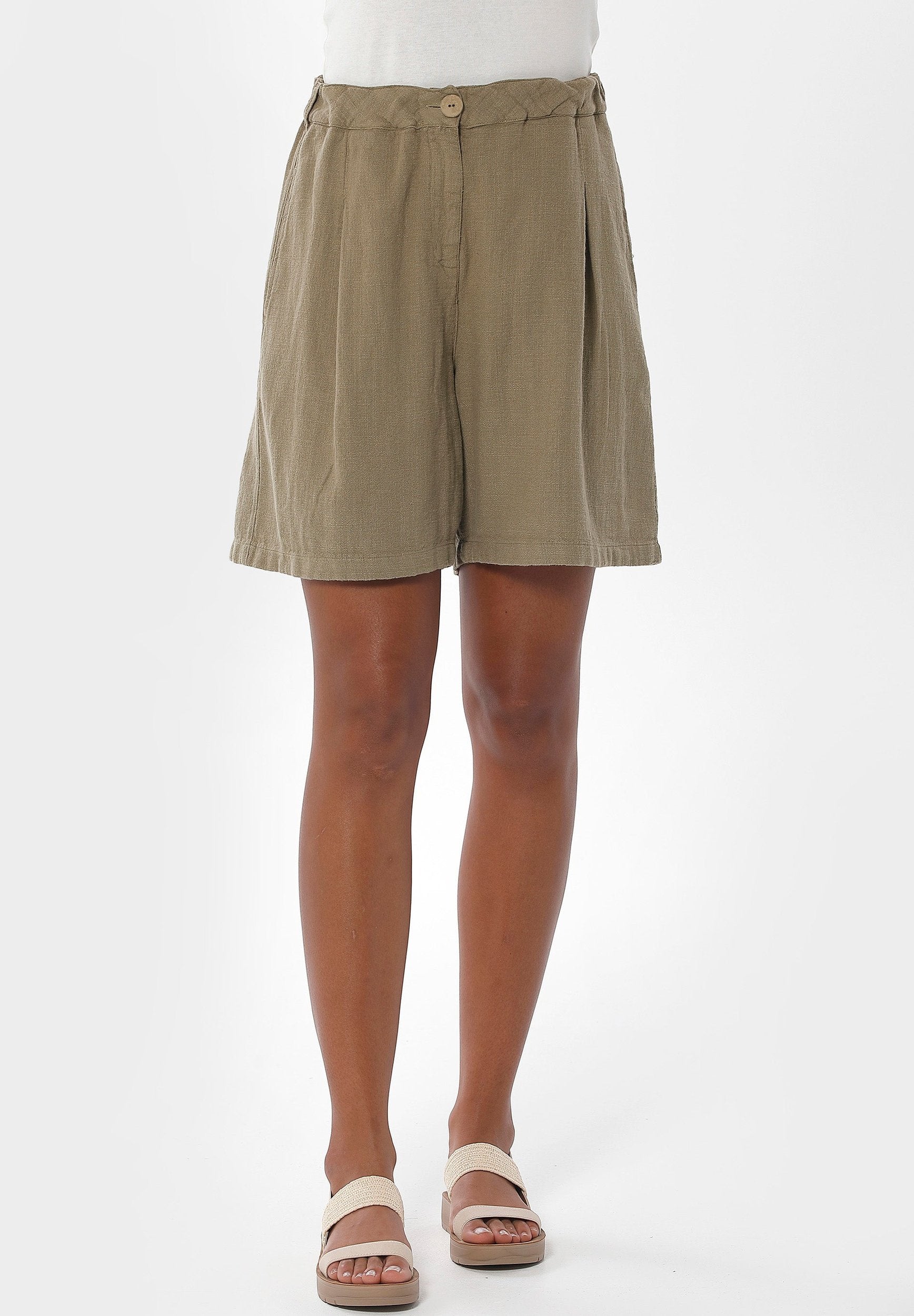 Shorts aus Leinen-Bio Baumwolle Mix mit LENZING™ ECOVERO™