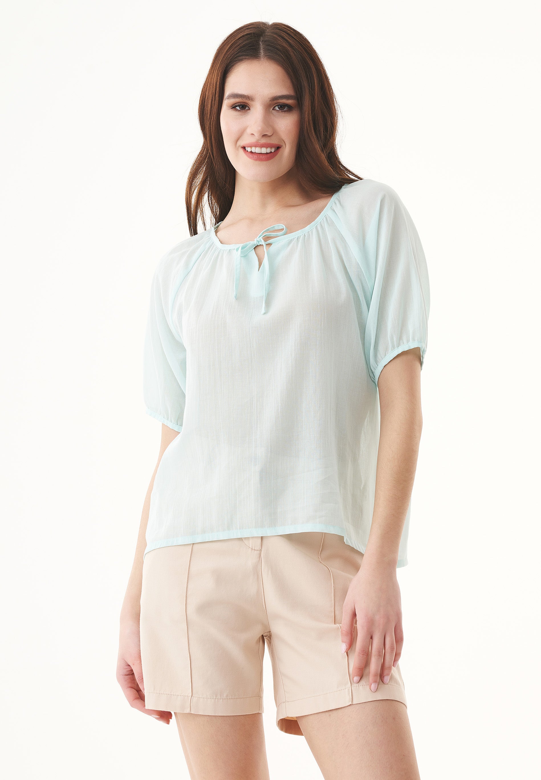 Bluse aus Bio-Baumwoll-Voile