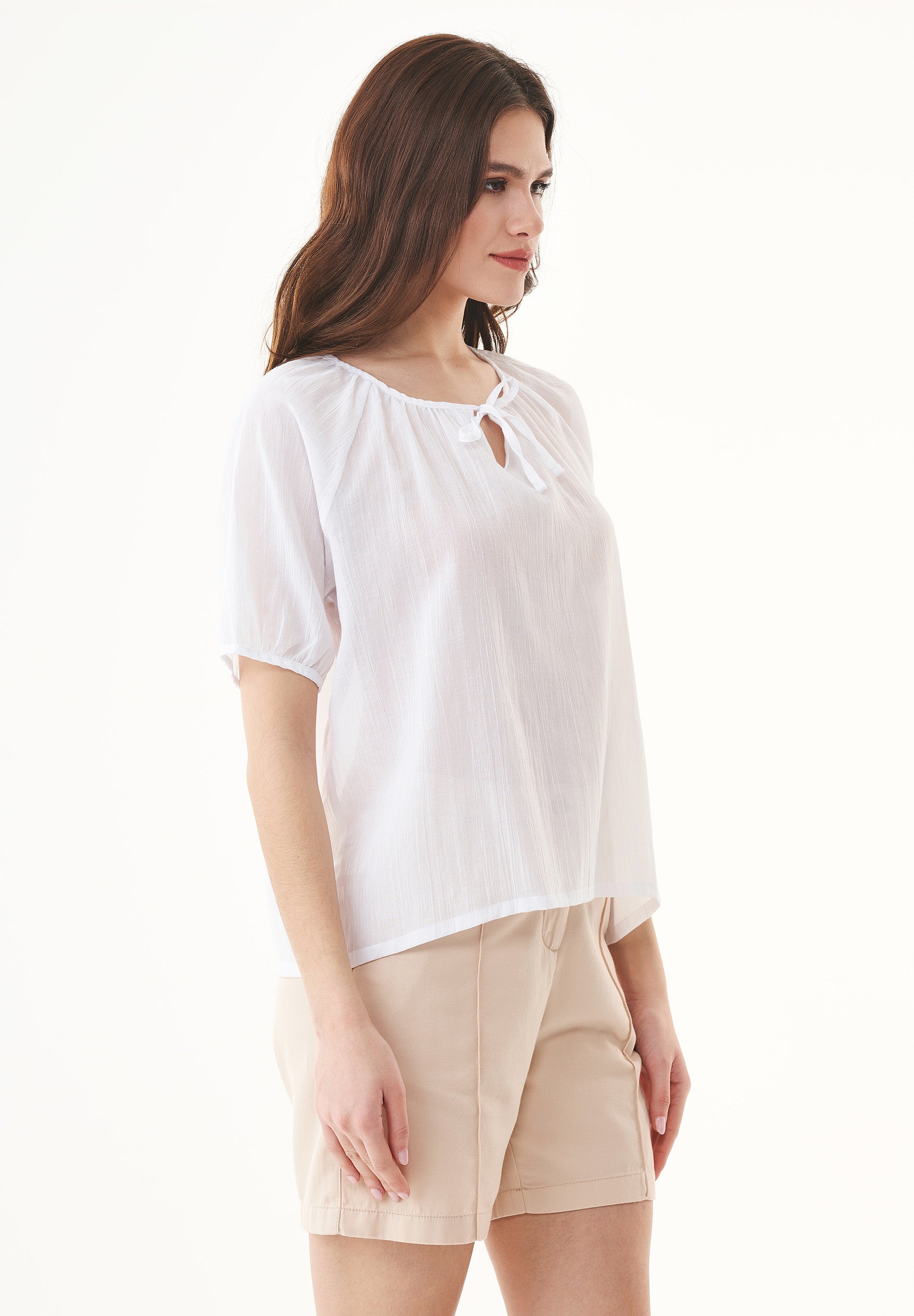 Bluse aus Bio-Baumwoll-Voile