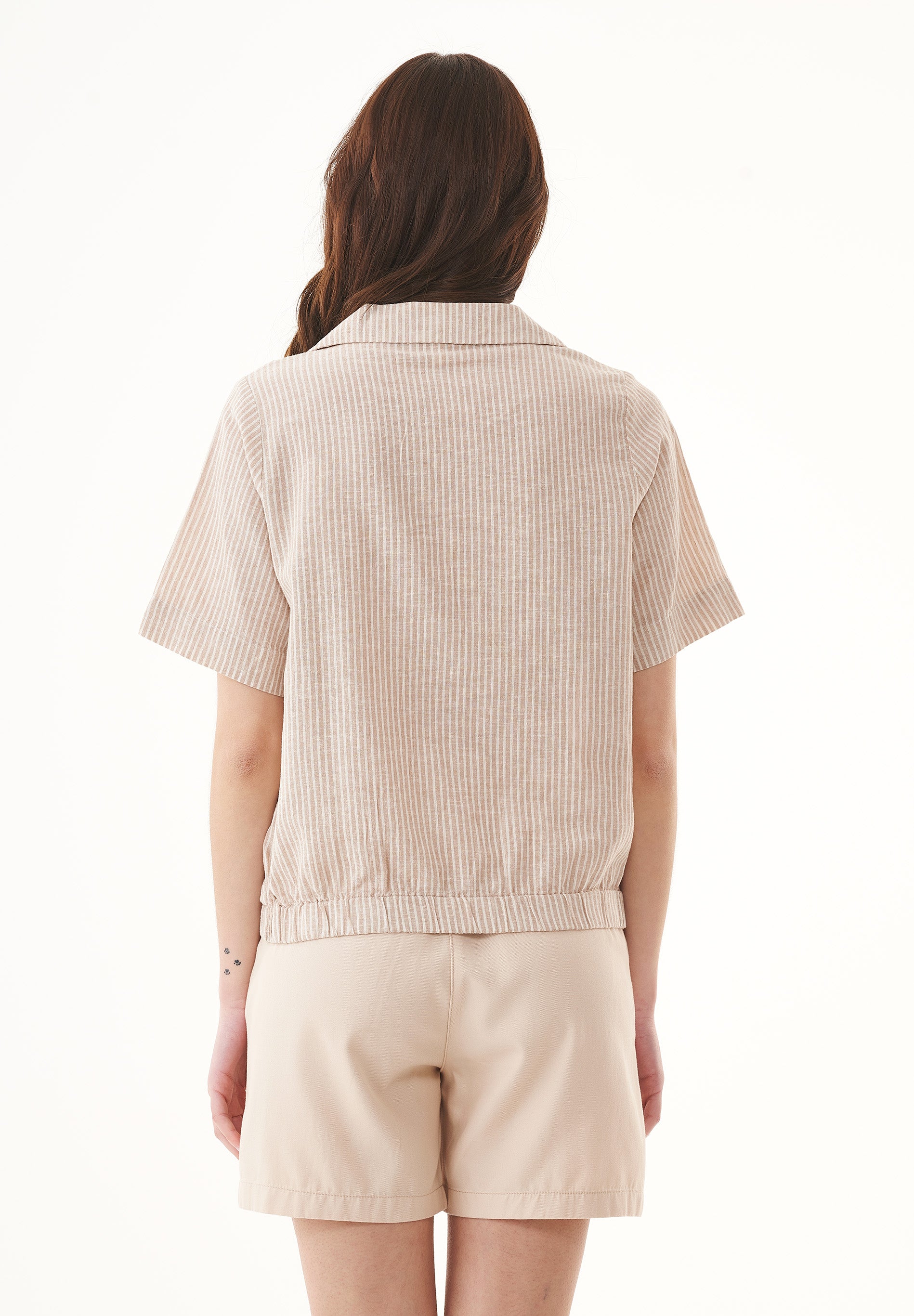 Bluse aus Bio-Baumwolle und Leinen