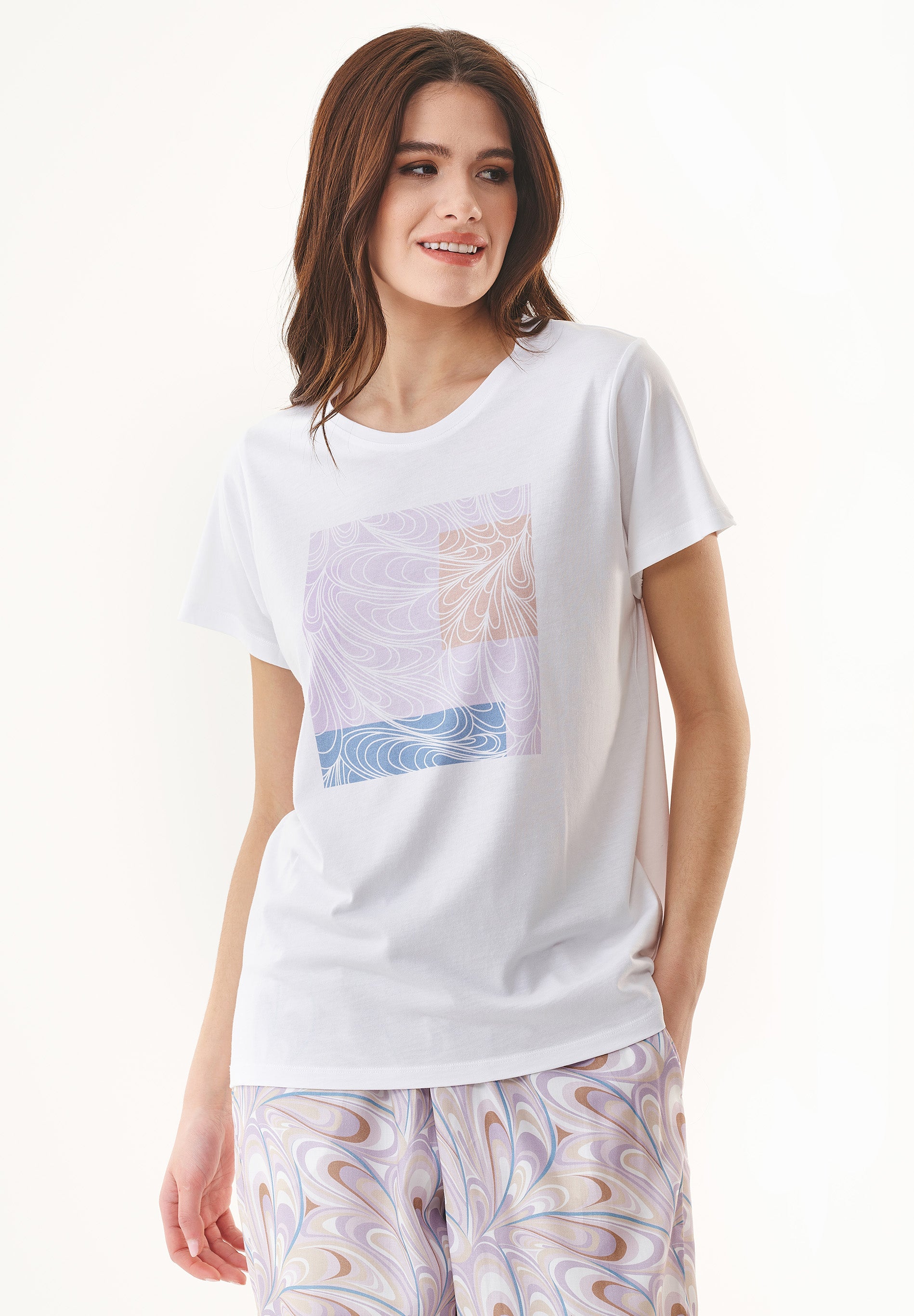 T-Shirt aus Bio-Baumwolle mit Print