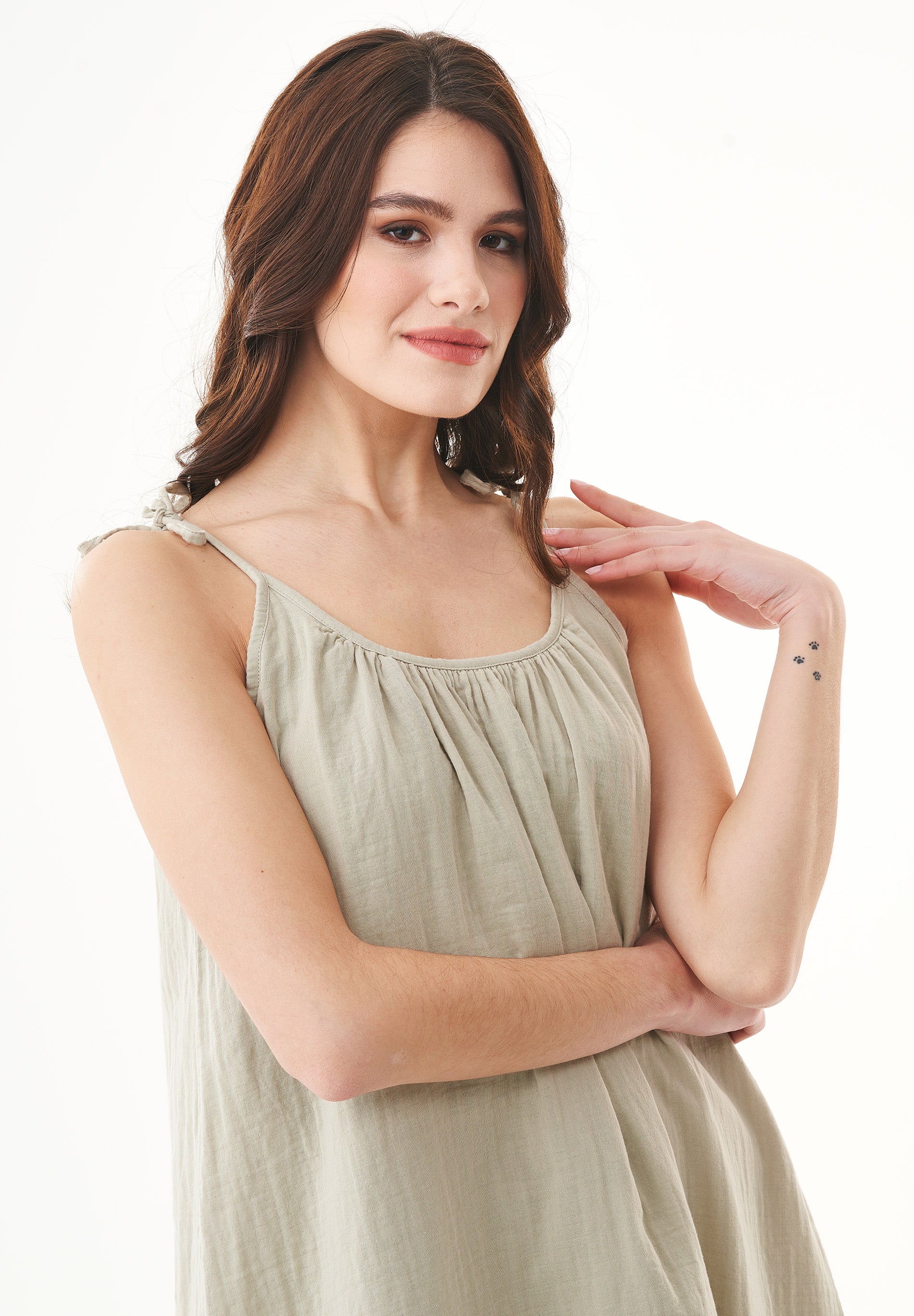 Spaghettiträger-Kleid aus Bio-Baumwolle