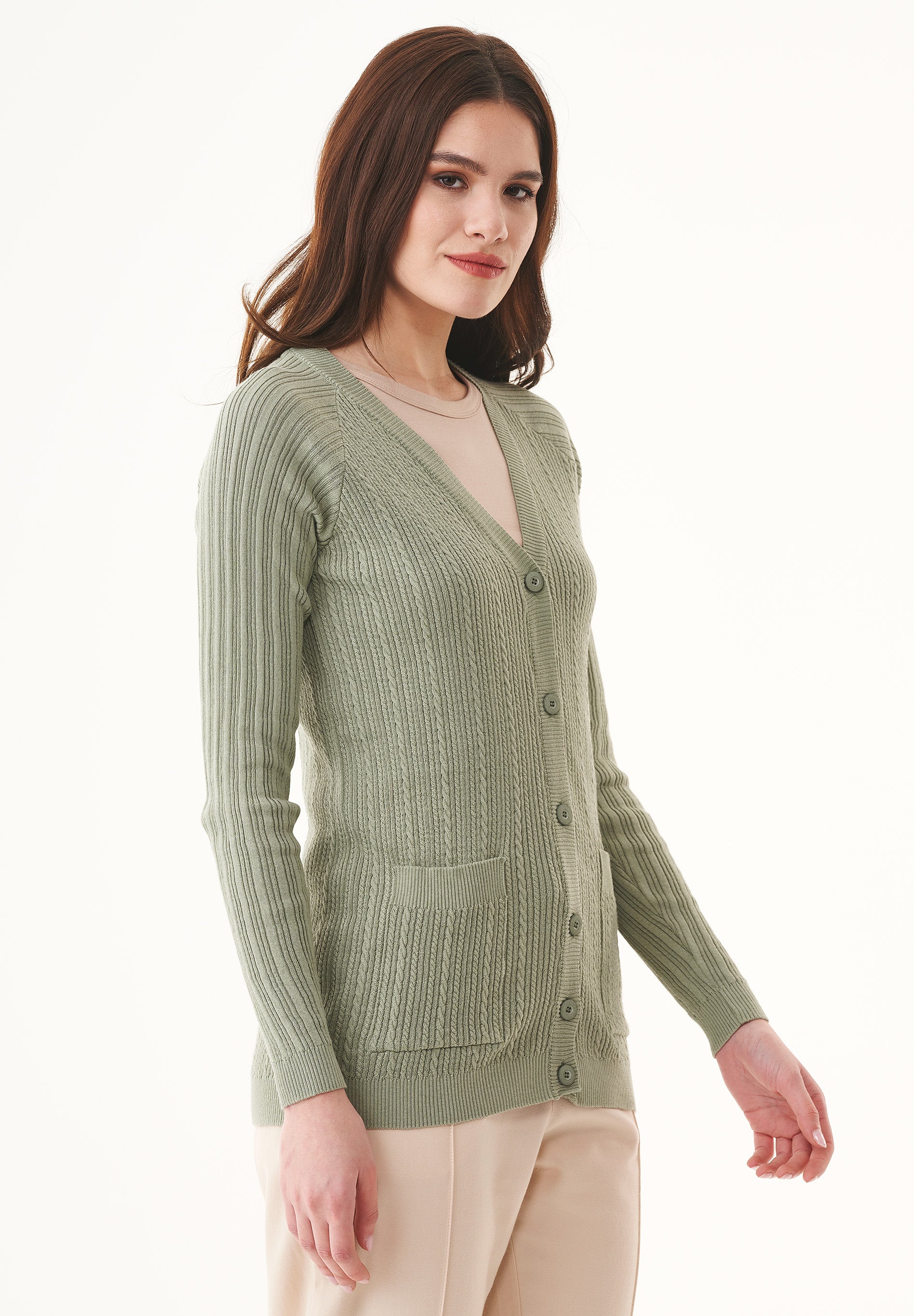 Cardigan aus Bio-Baumwolle mit Knöpfen