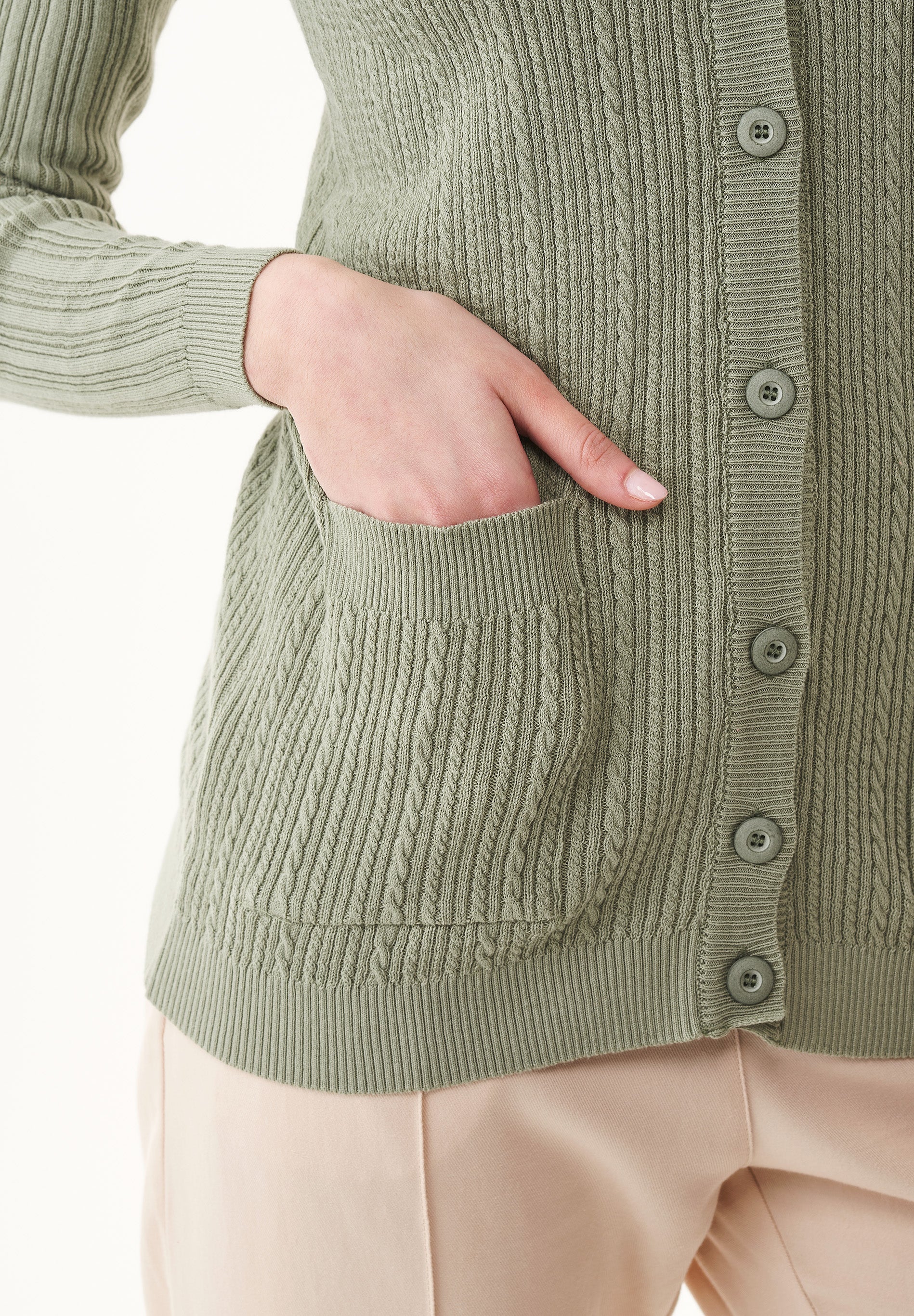 Cardigan aus Bio-Baumwolle mit Knöpfen