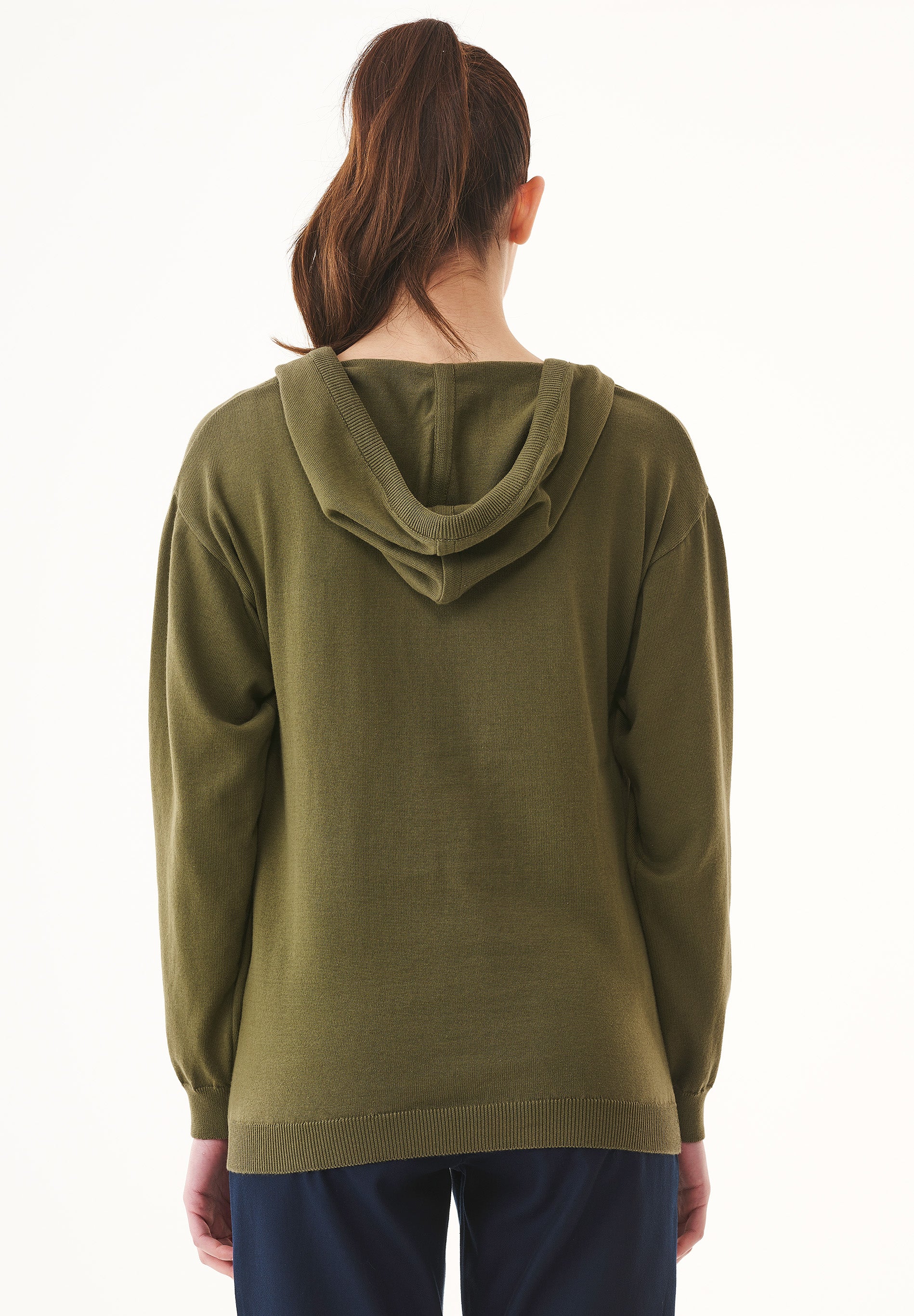 Feinstrick-Hoodie aus Bio-Baumwolle