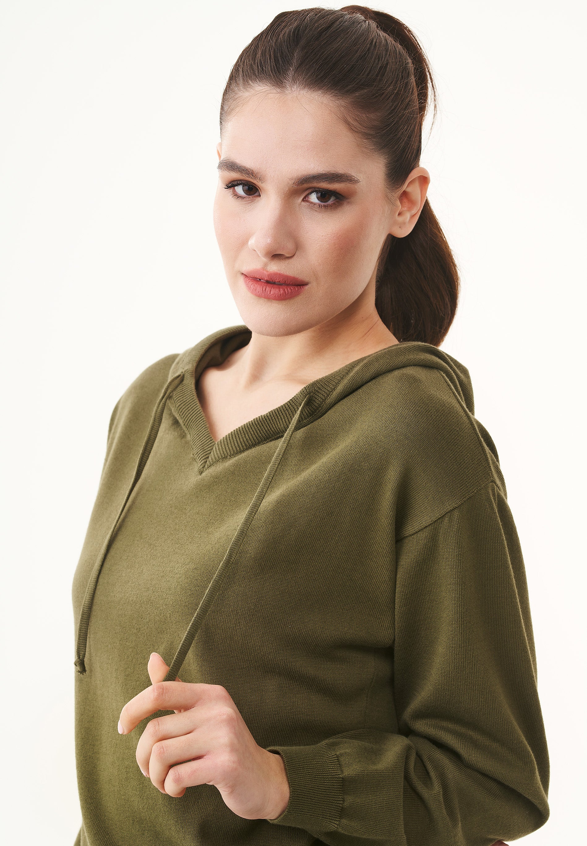 Feinstrick-Hoodie aus Bio-Baumwolle