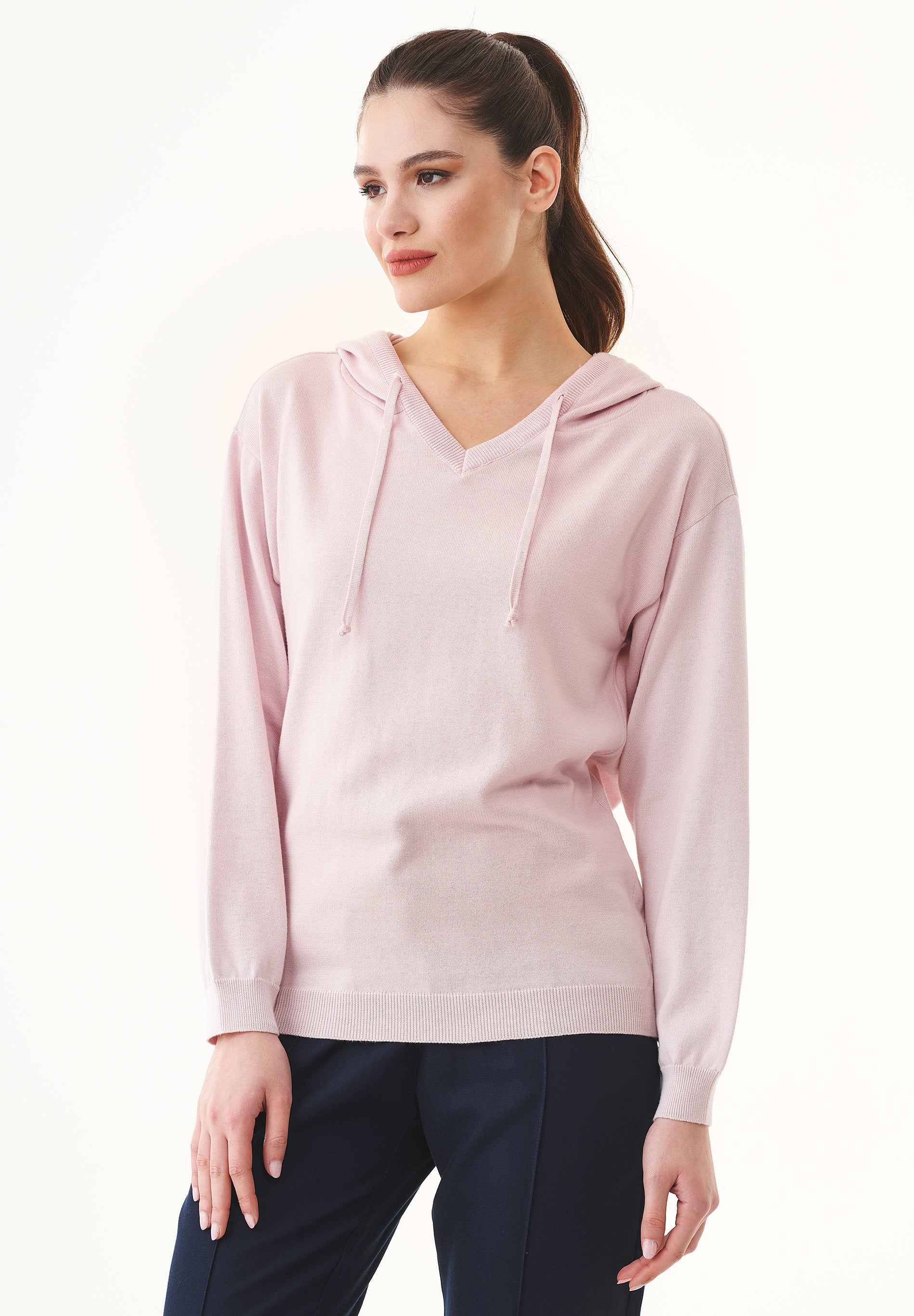 Feinstrick-Hoodie aus Bio-Baumwolle