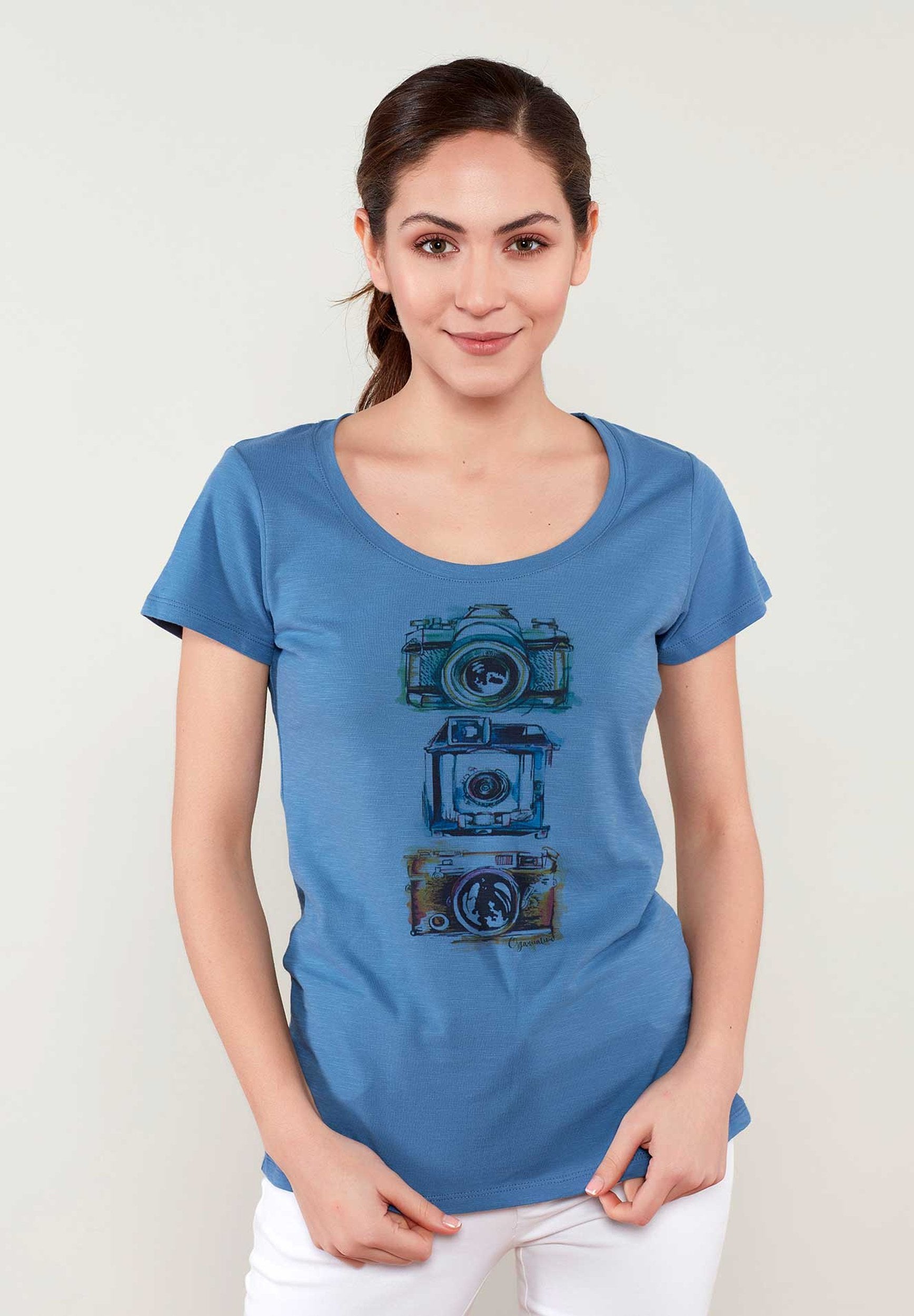 Camera print T-Shirt aus 100% Bio-Baumwolle
