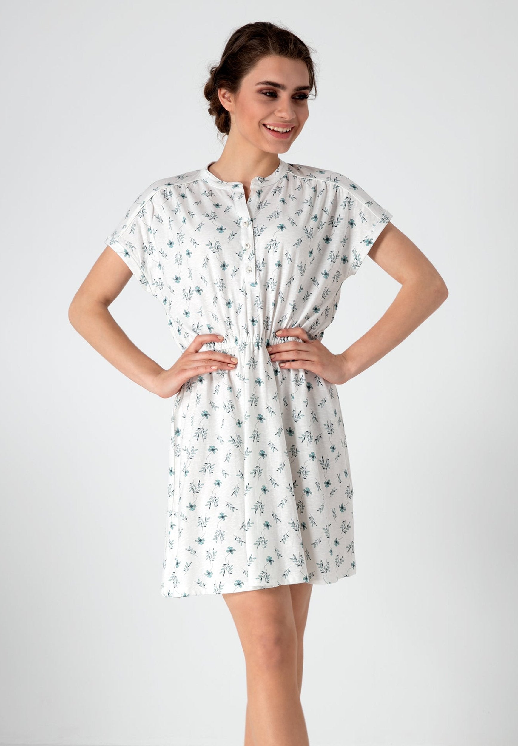 Kleid aus Bio-Baumwolle mit Allover-Blumen-Print