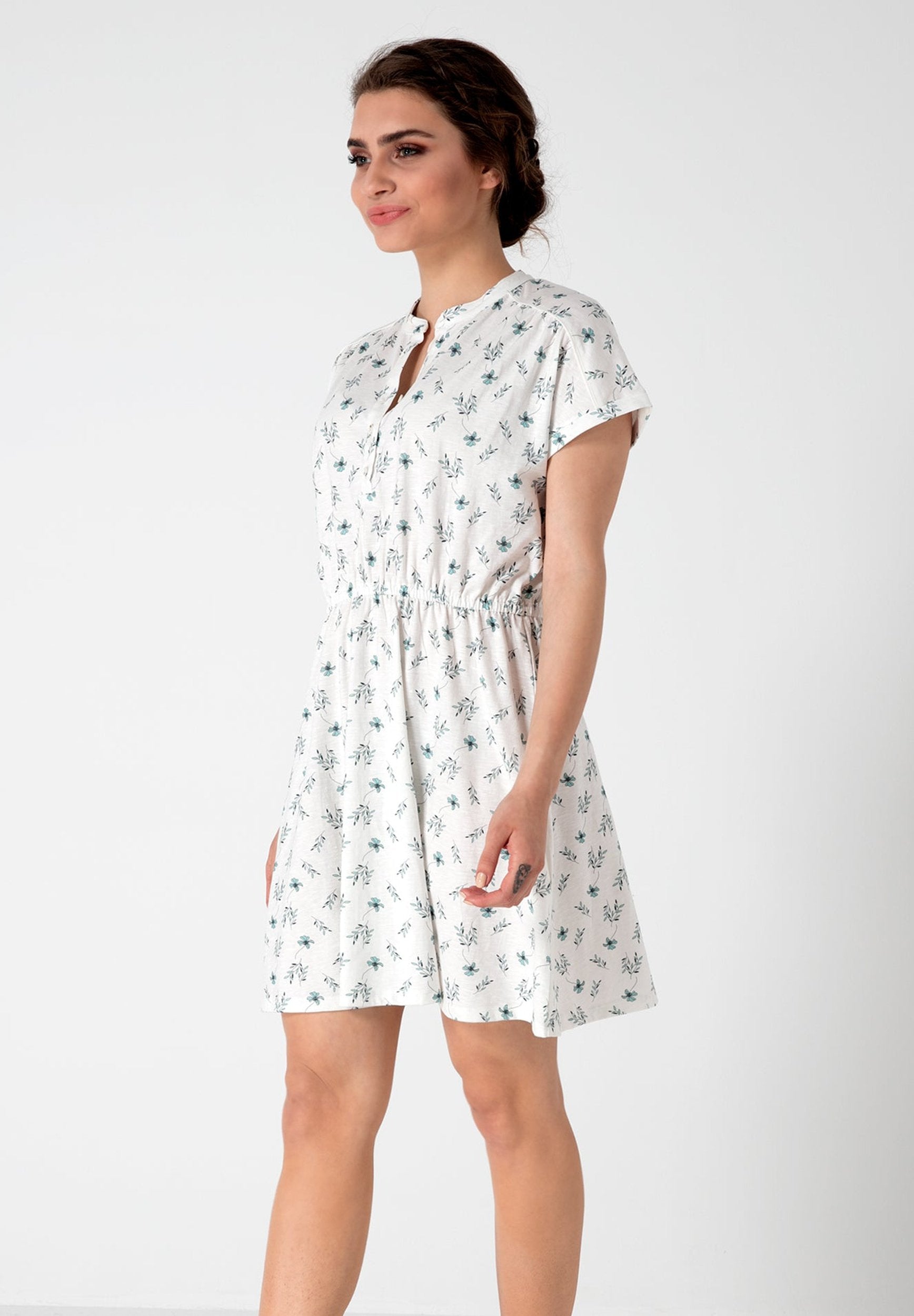 Kleid aus Bio-Baumwolle mit Allover-Blumen-Print