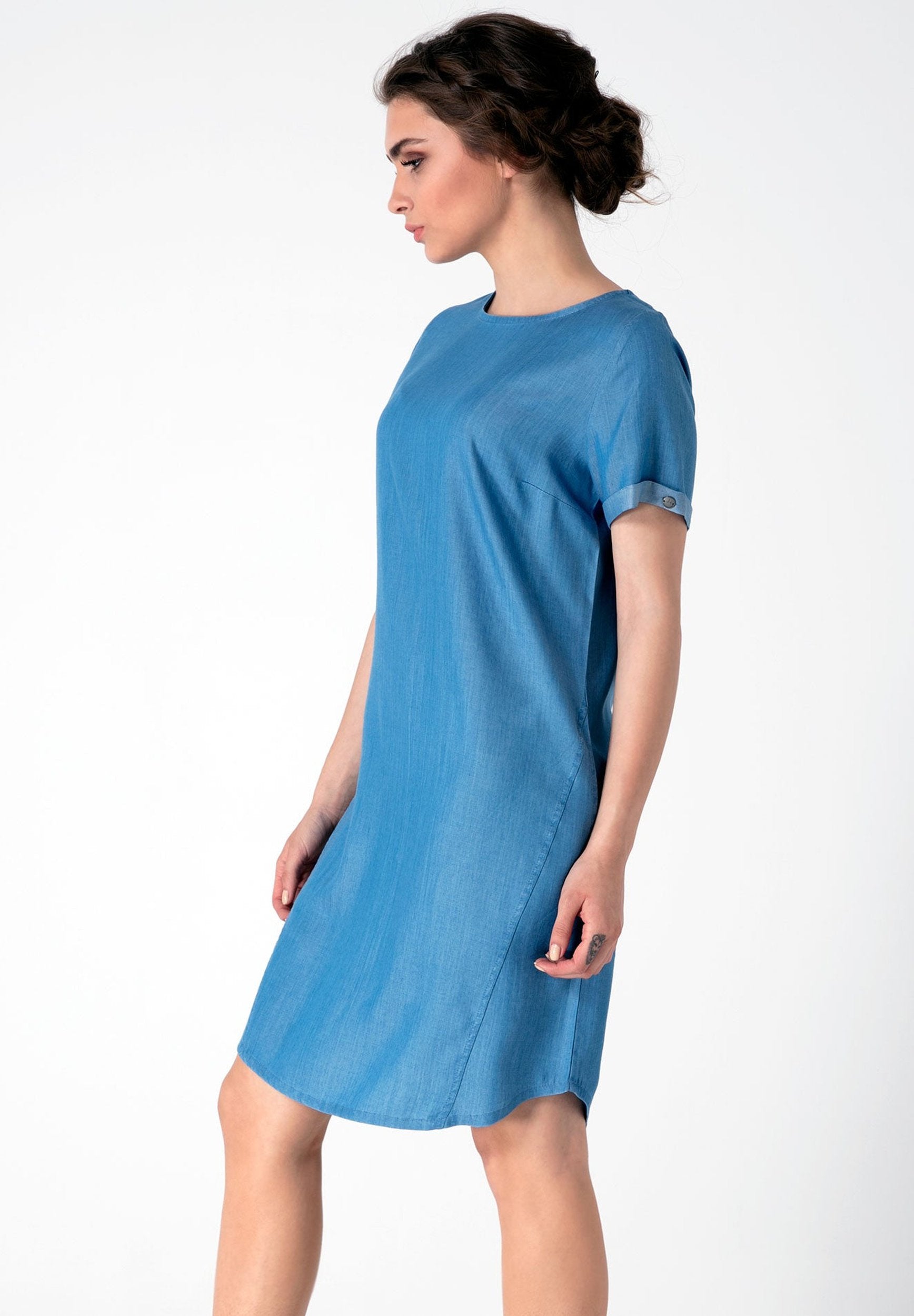 Kleid aus TENCEL™ Lyocell Denim mit seitlichen Eingrifftaschen