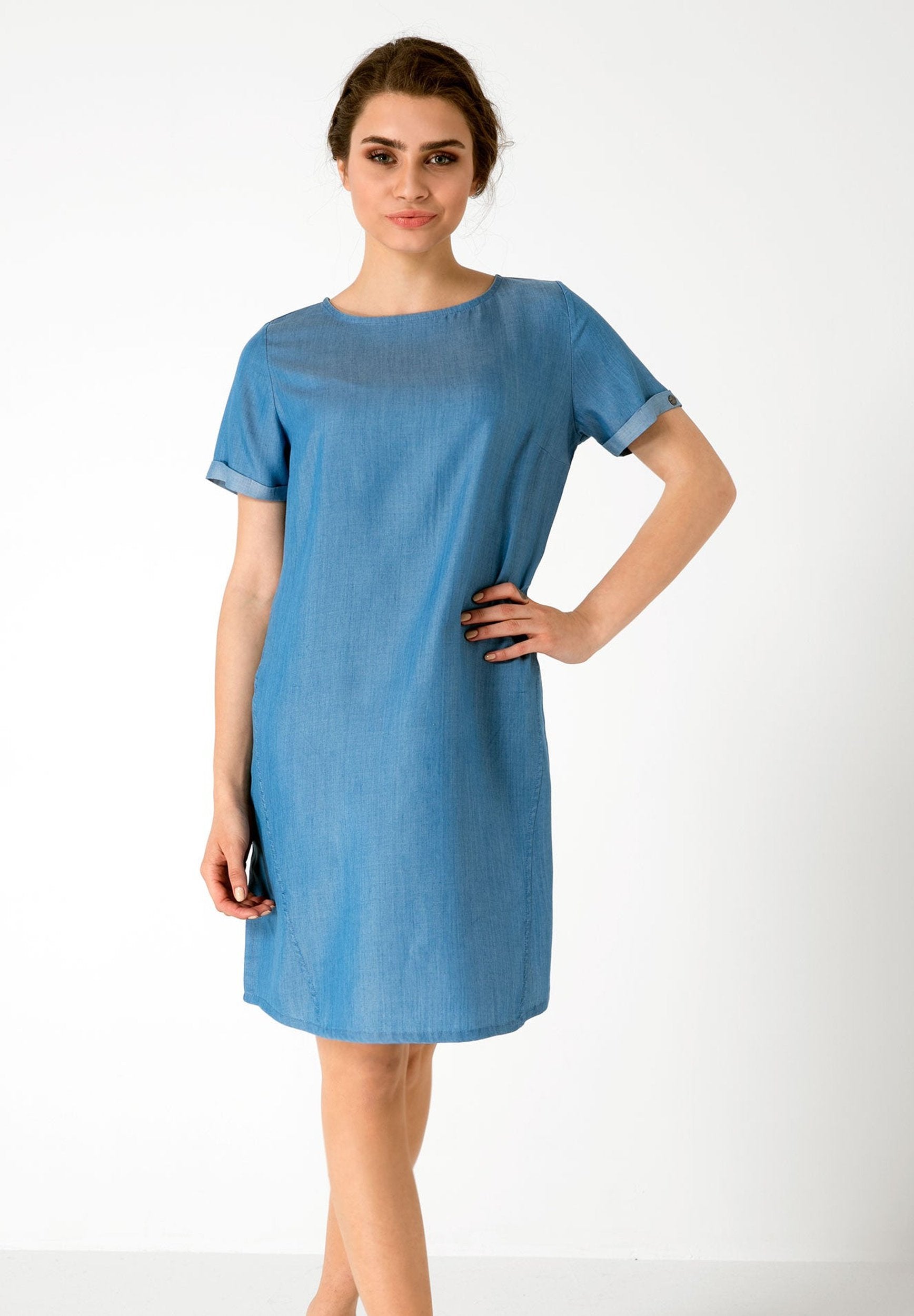 Kleid aus TENCEL™ Lyocell Denim mit seitlichen Eingrifftaschen