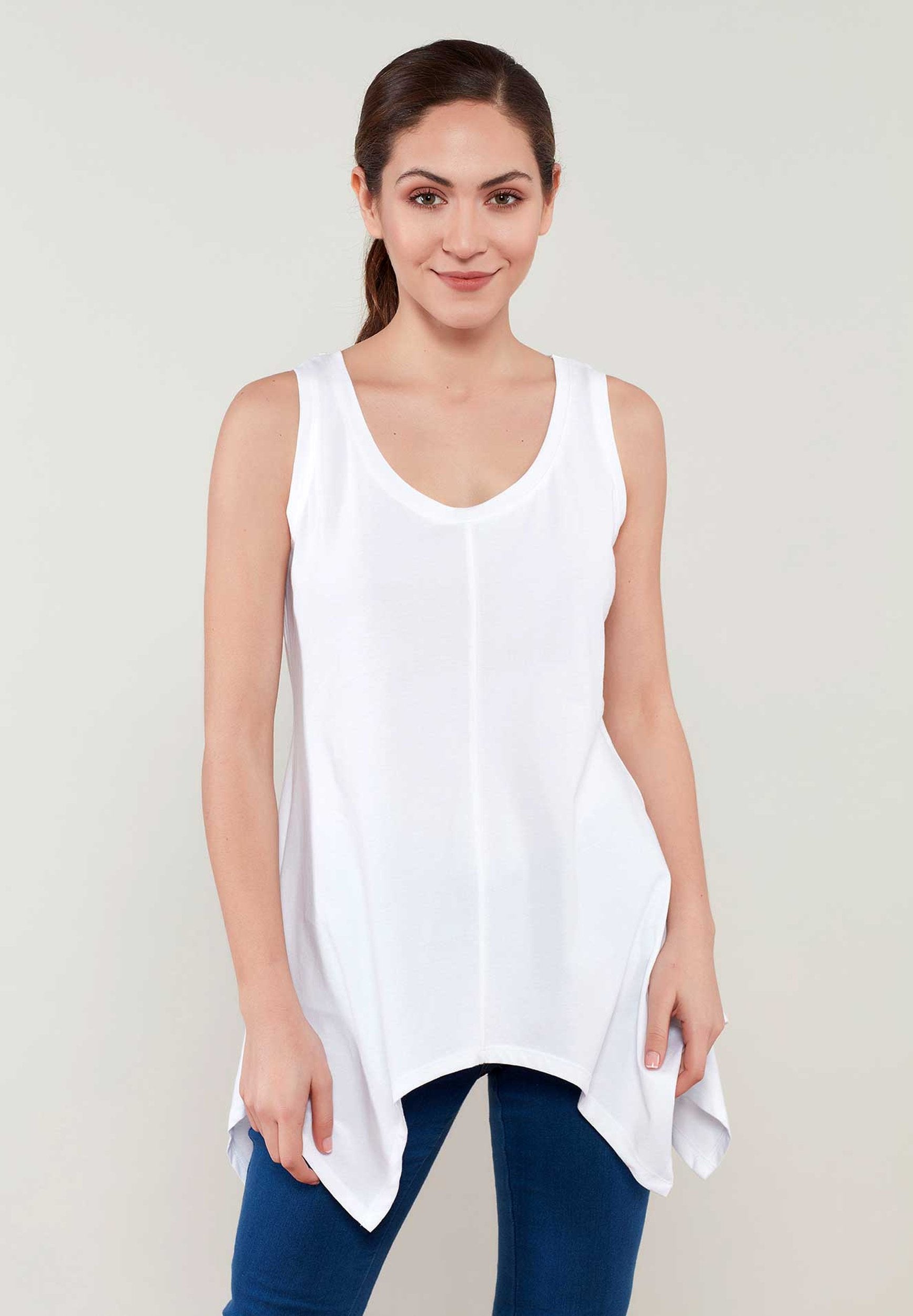 Tank Top aus Bio-Baumwolle mit Asymmetrischem Saum