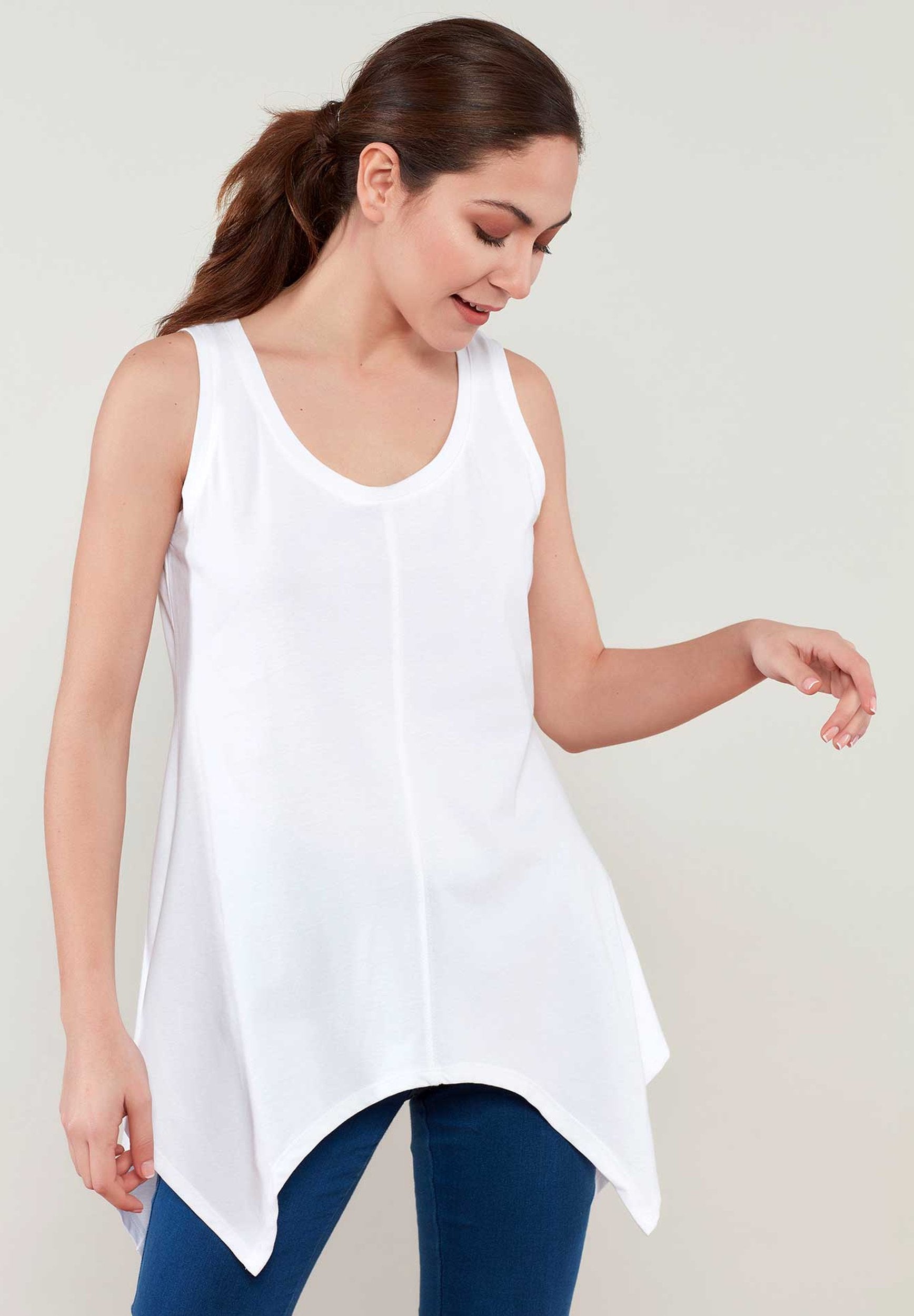 Tank Top aus Bio-Baumwolle mit Asymmetrischem Saum