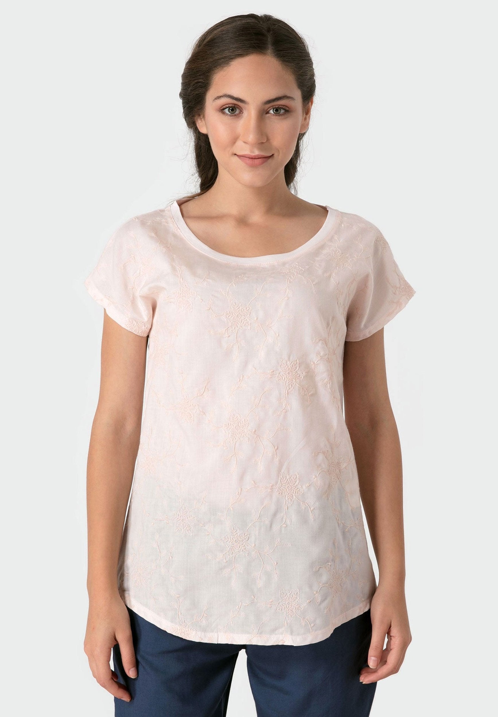 T-Shirt aus TENCEL™ Lyocell und Bio-Baumwolle mit Stickerei