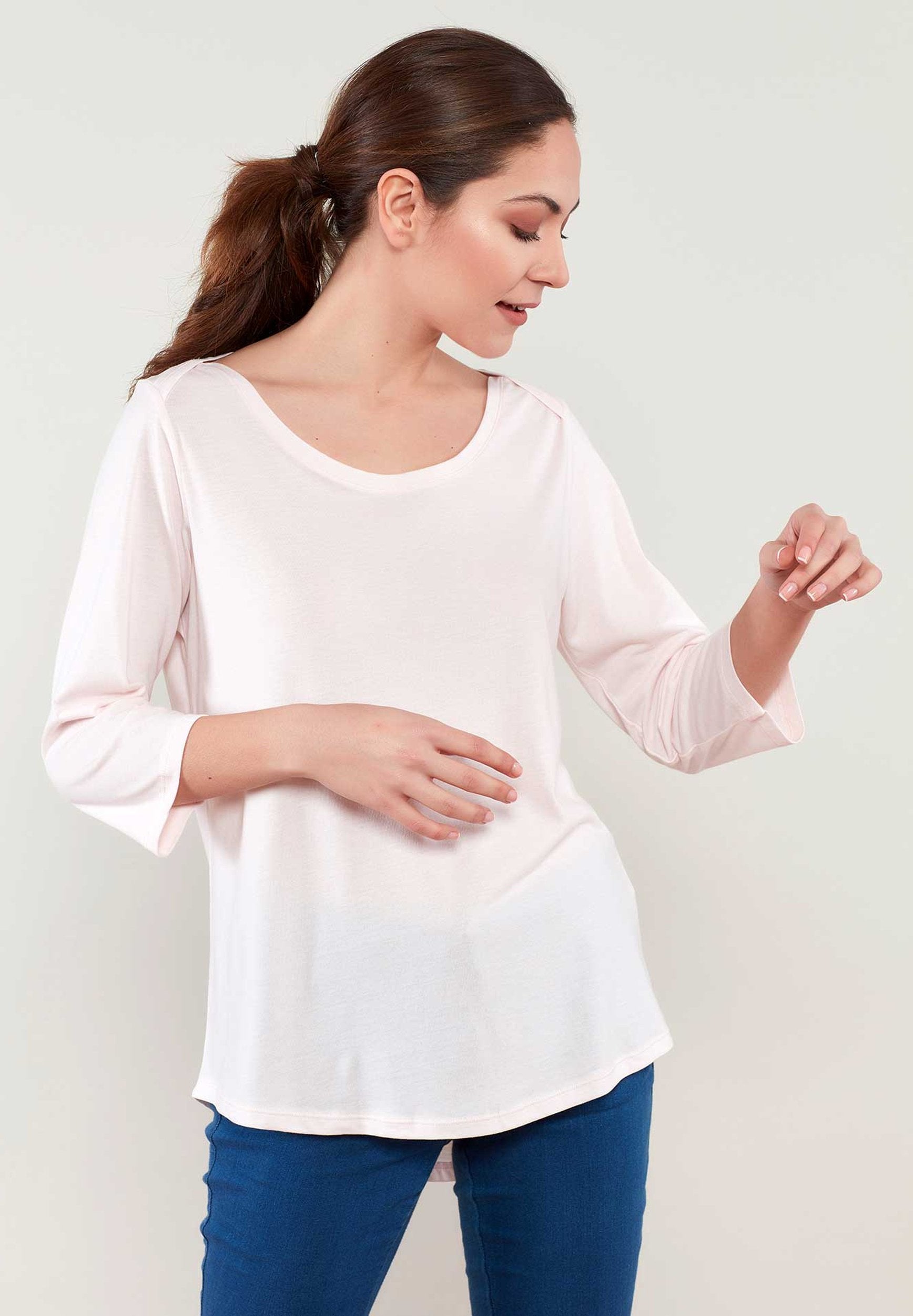 3/4 Sleeve T-Shirt aus TENCEL™ Lyocell und Bio-Baumwolle