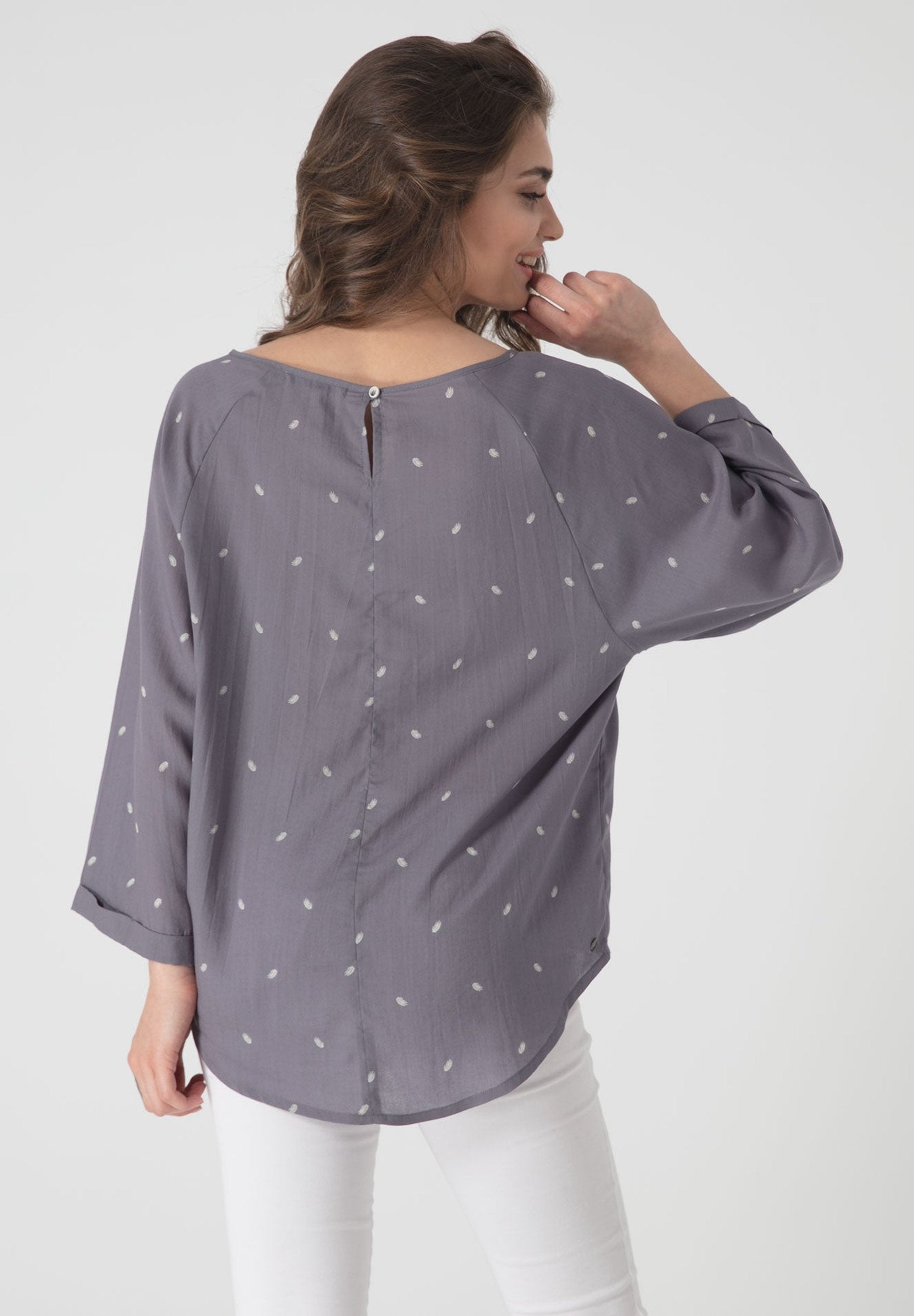 Langarm Bluse aus TENCEL™ Lyocell mit Allover Print