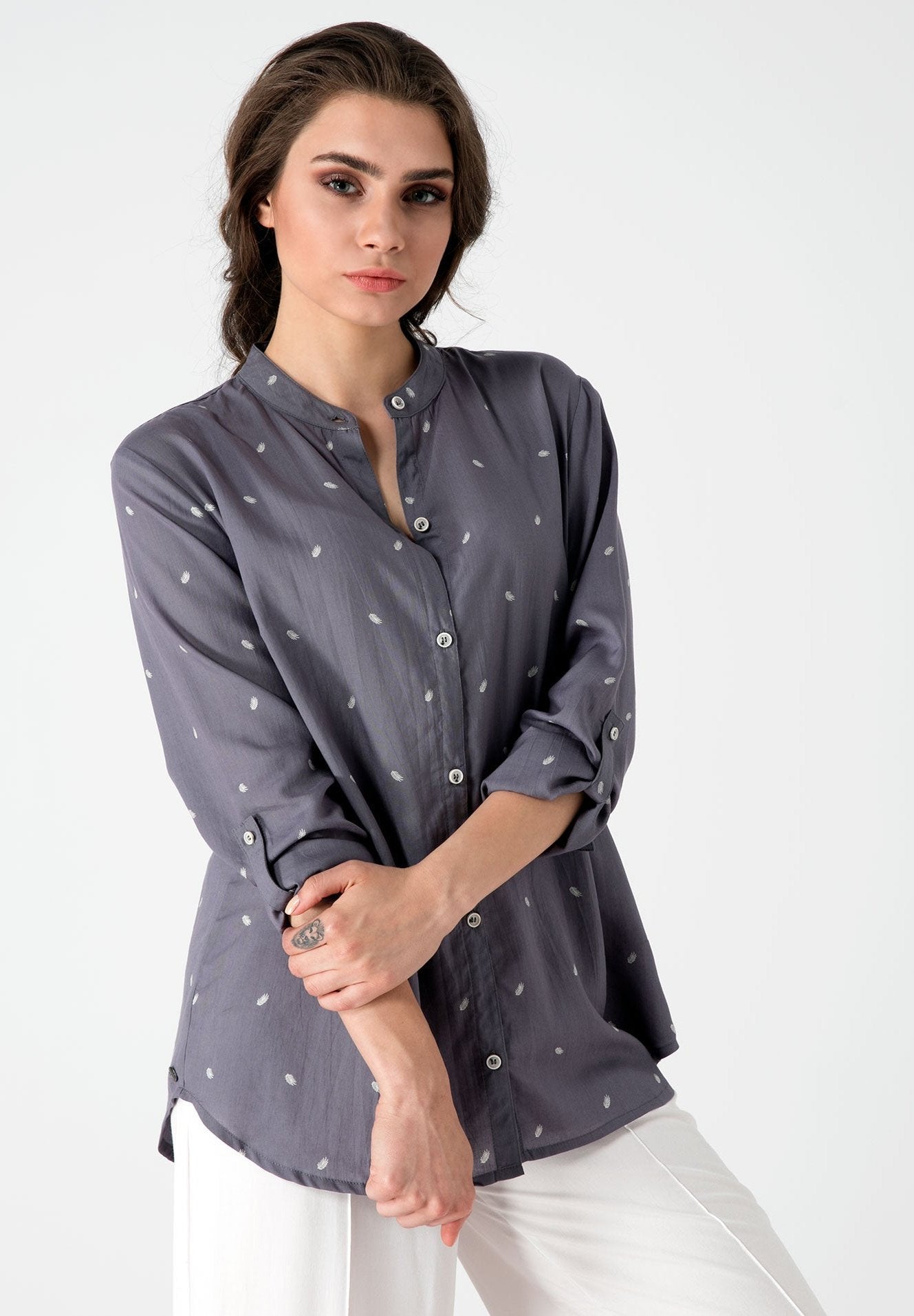 Bluse aus TENCEL™ Lyocell mit Allover Print