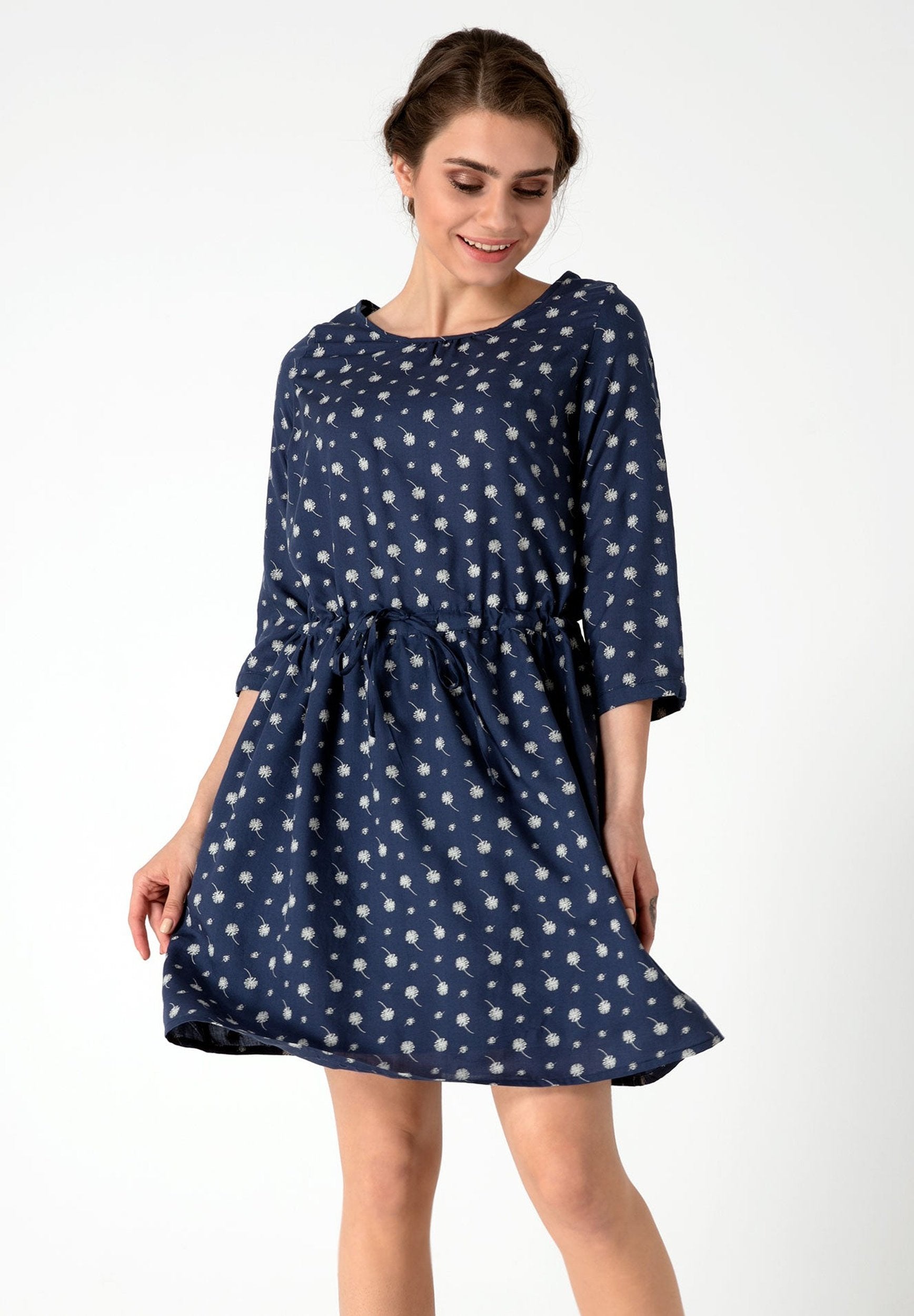 Allover Print Kleid aus TENCEL™ Lyocell mit 3/4 Arm