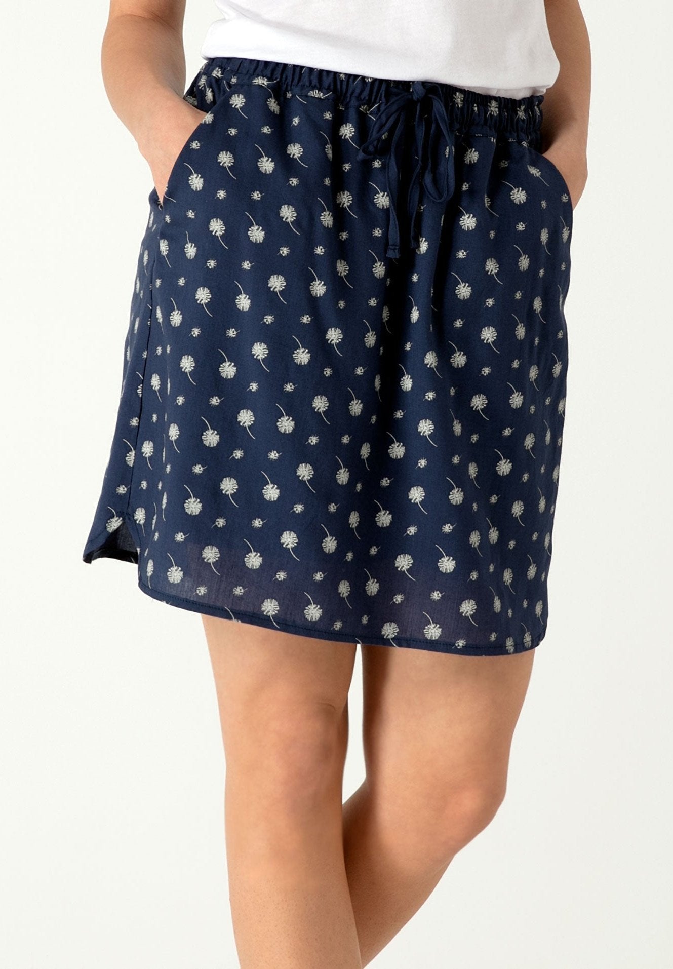 Allover Print Rock aus TENCEL™ Lyocell mit seitlichen Eingrifftaschen