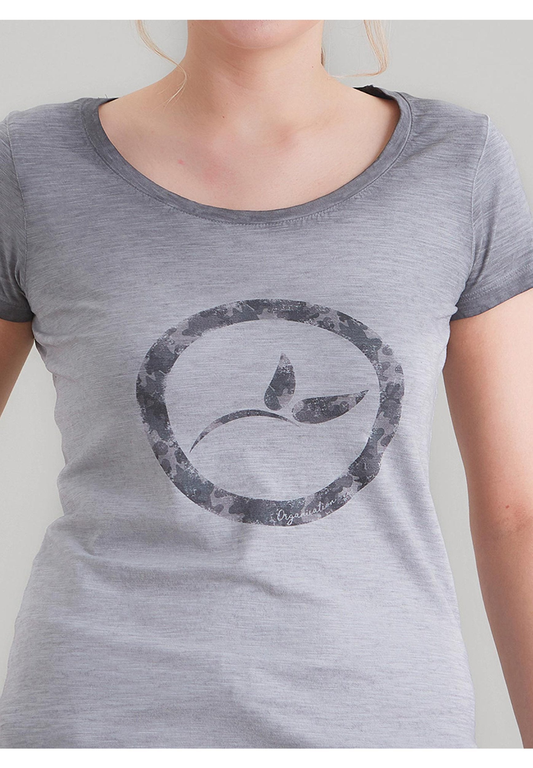 Garment Dyed T-Shirt aus Bio-Baumwolle mit Logo-Print