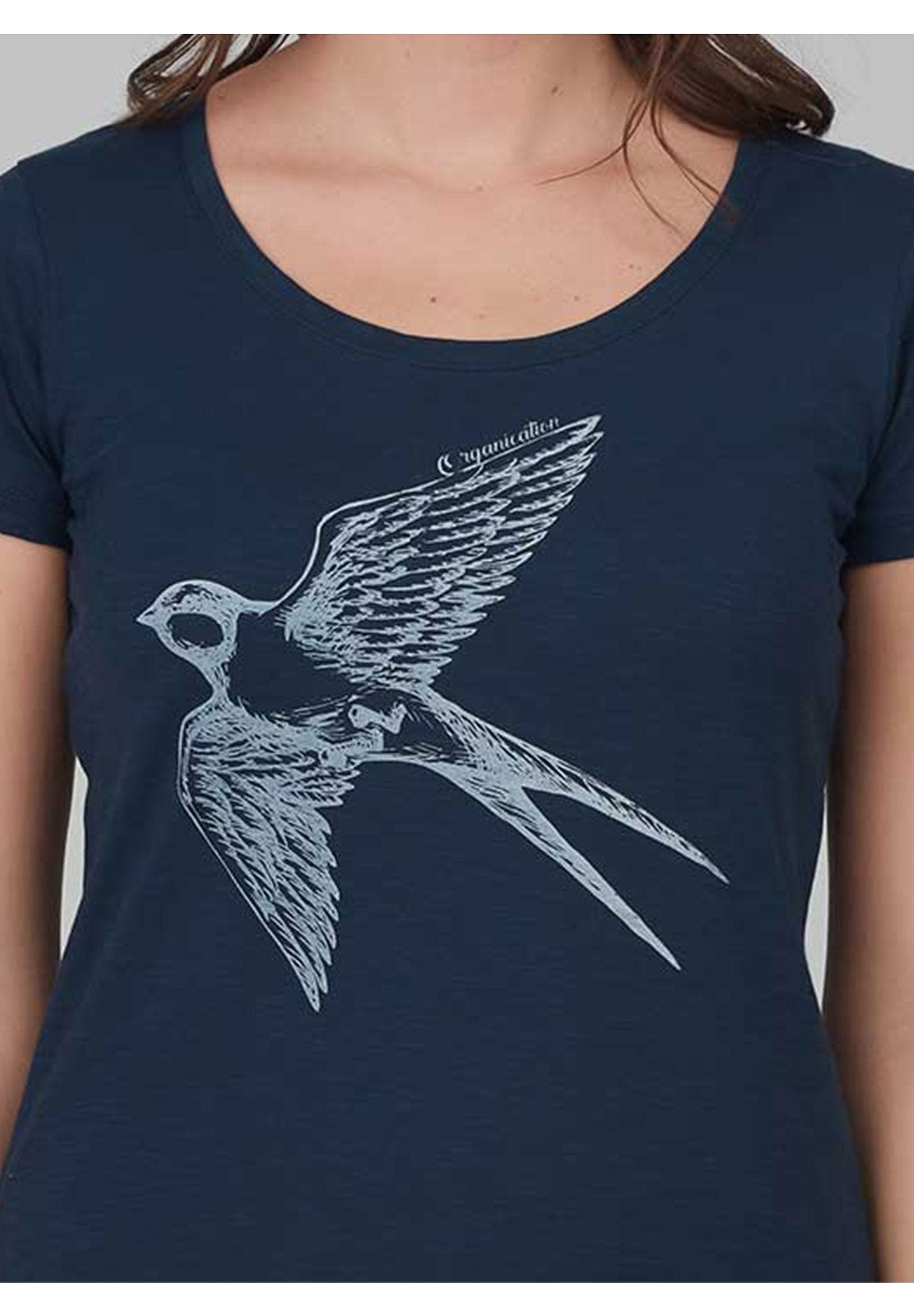 T-Shirt aus Bio-Baumwolle mit Vogel-Print